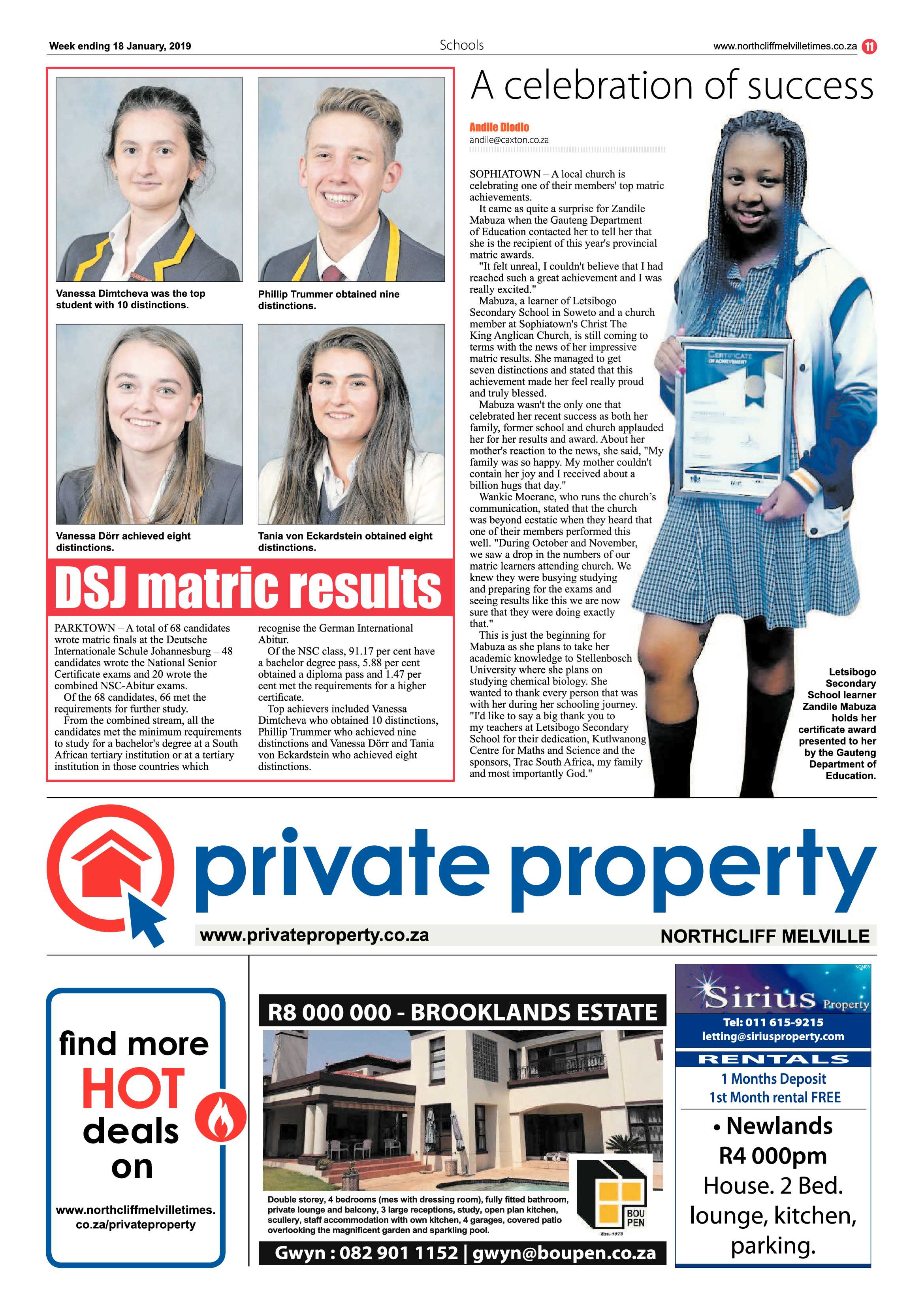 Northcliff Melville Times 15 January 2019 page 11