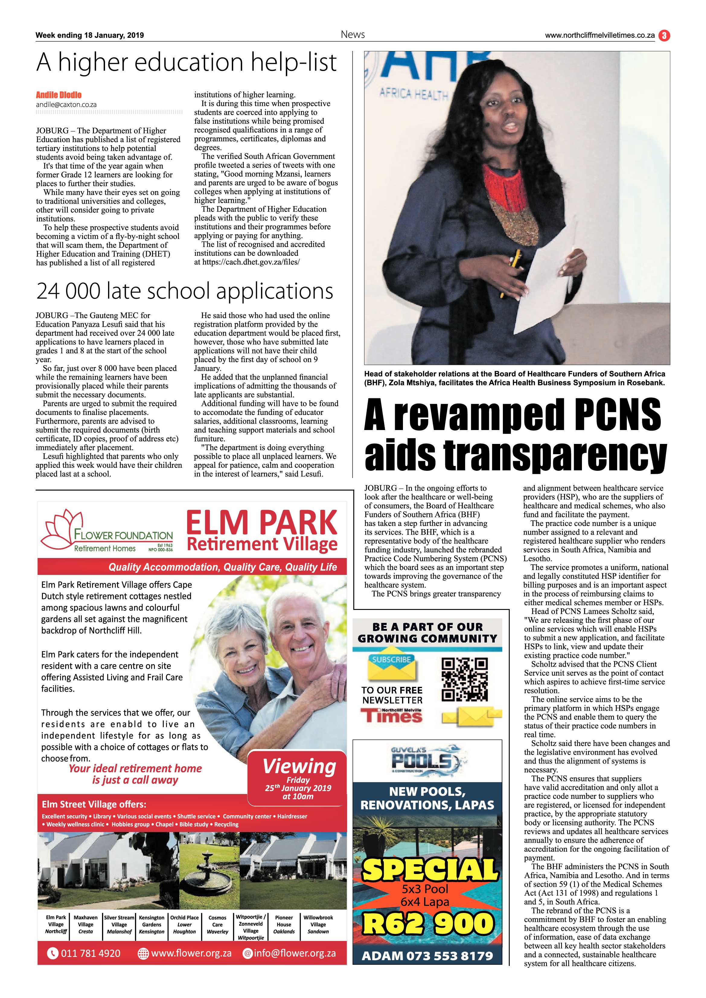 Northcliff Melville Times 15 January 2019 page 3