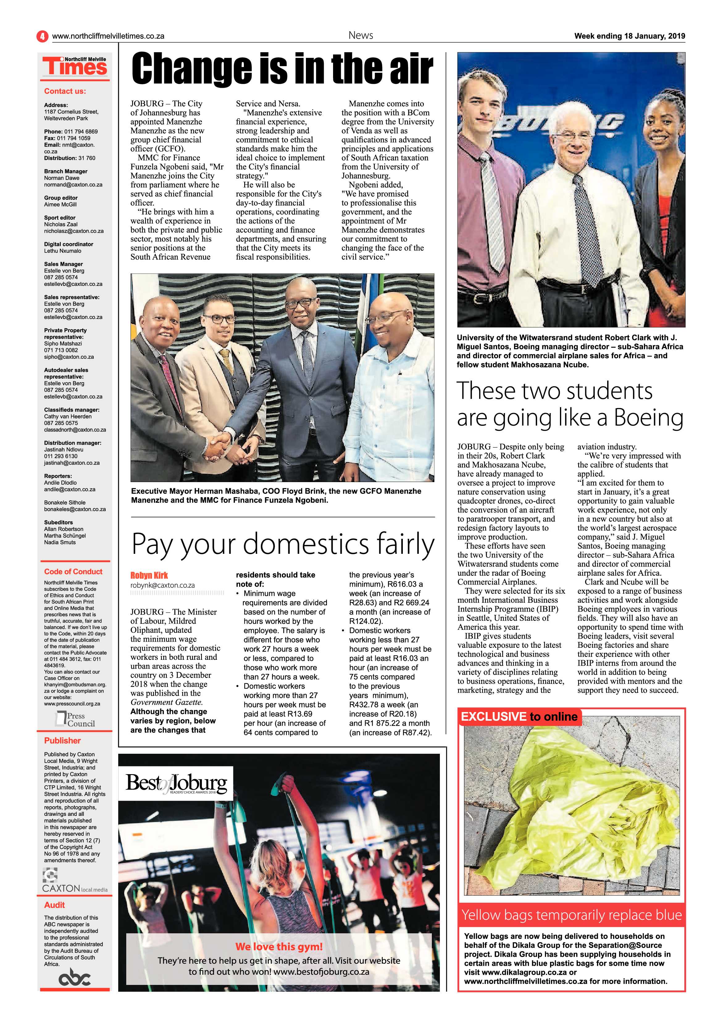 Northcliff Melville Times 15 January 2019 page 4