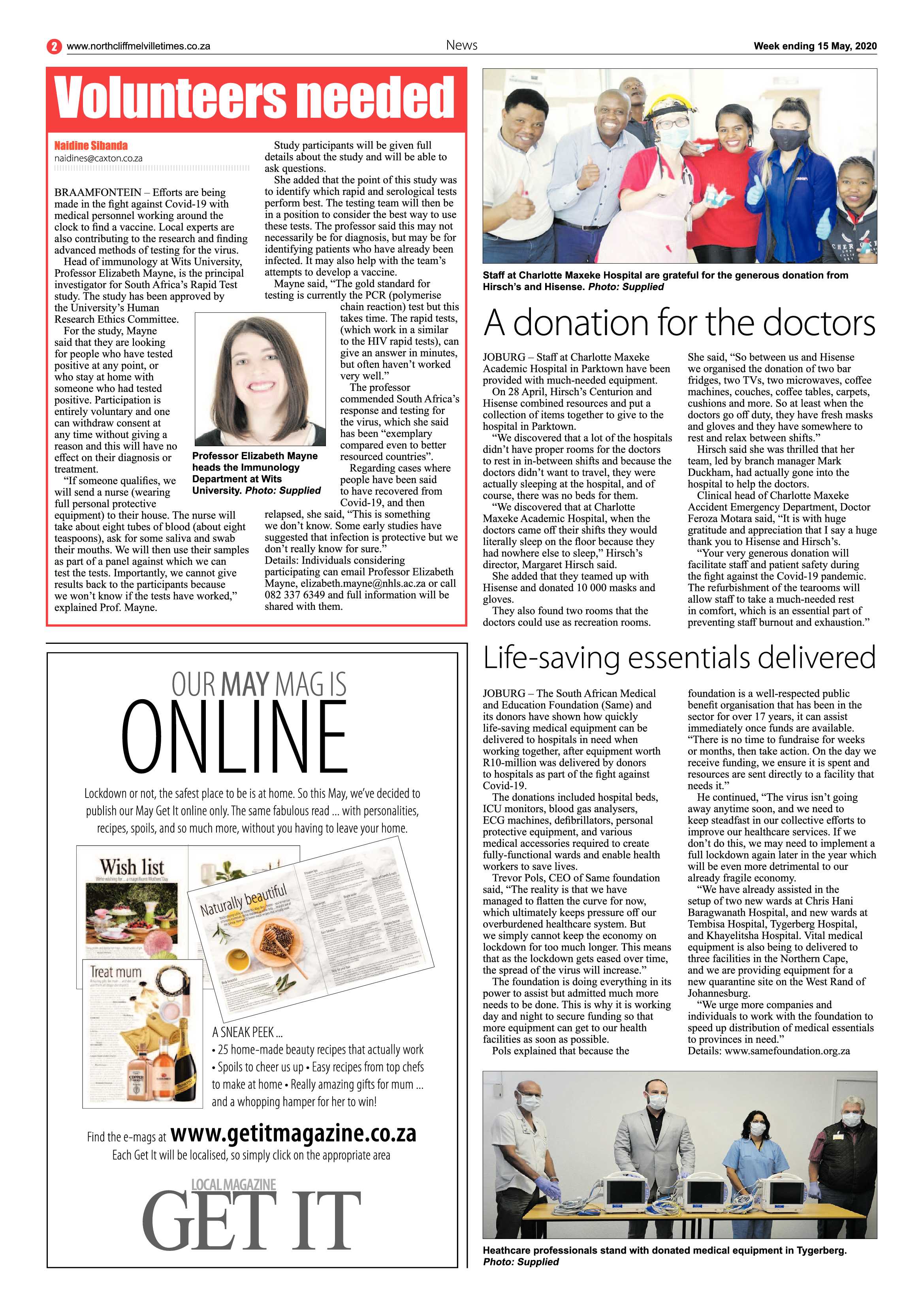 Northcliff Melville Times 15 May 2020 page 2