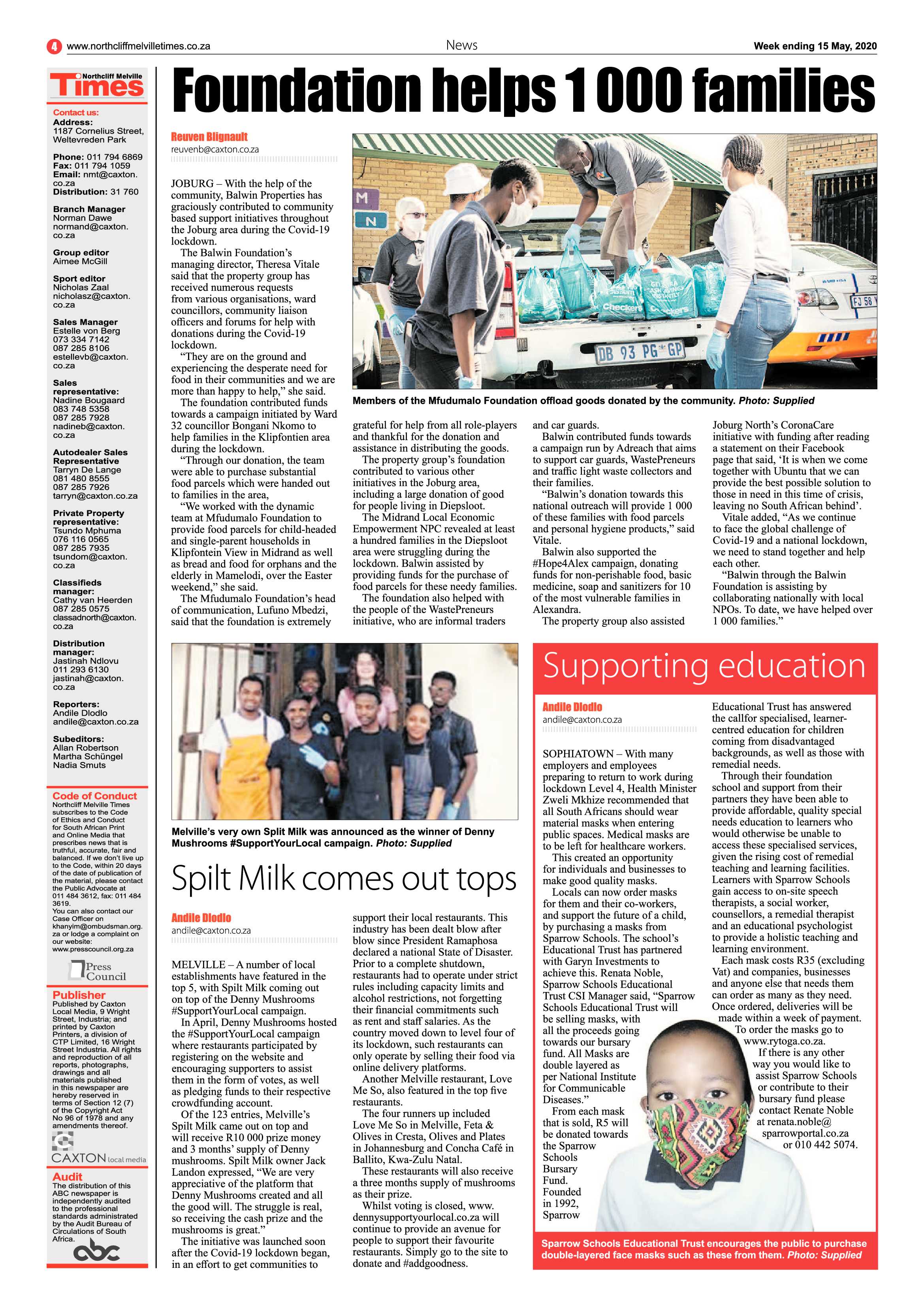 Northcliff Melville Times 15 May 2020 page 4