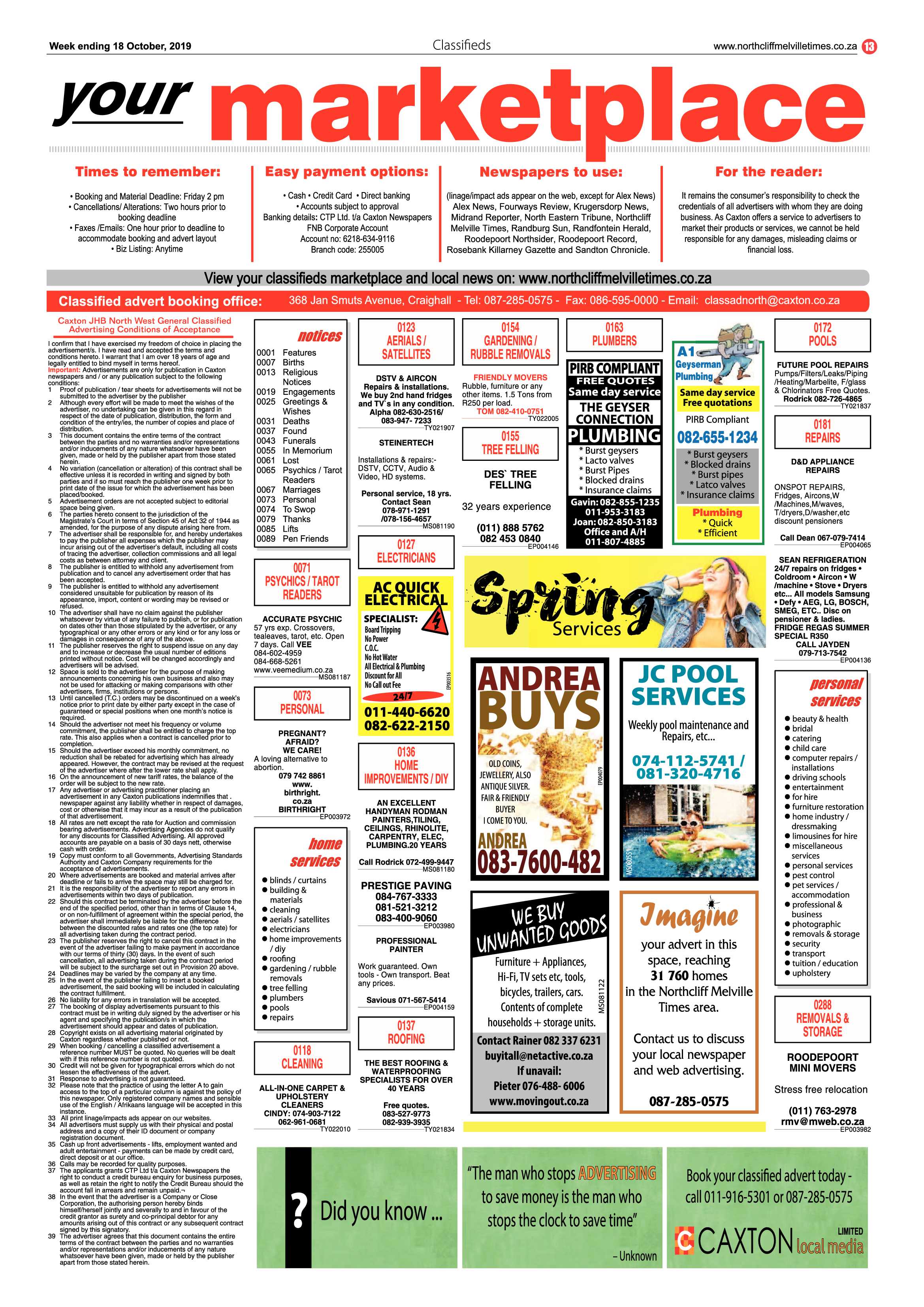Northcliff Melville Times 15 October, 2019 page 13