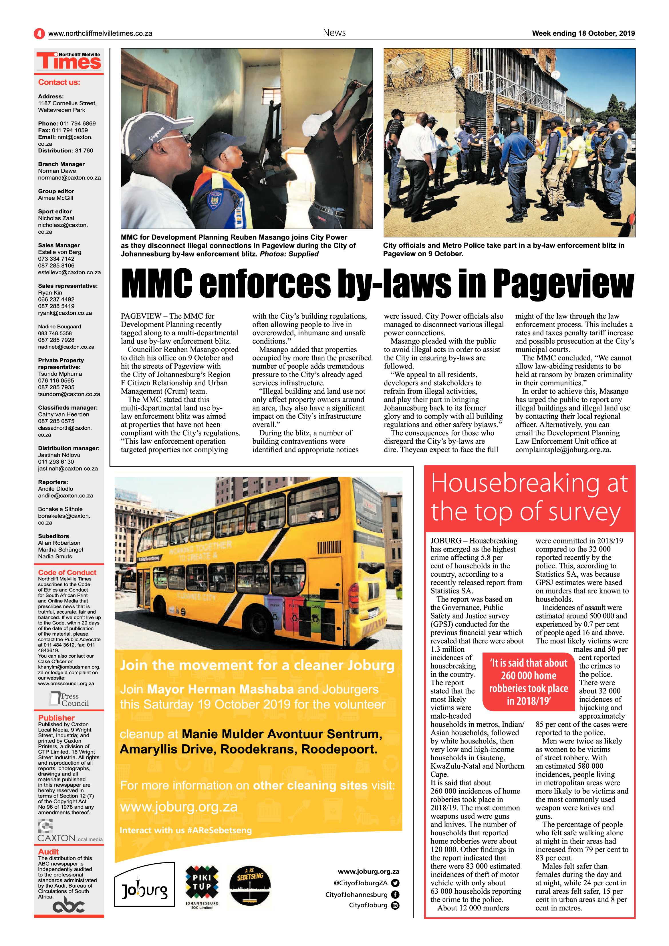 Northcliff Melville Times 15 October, 2019 page 4