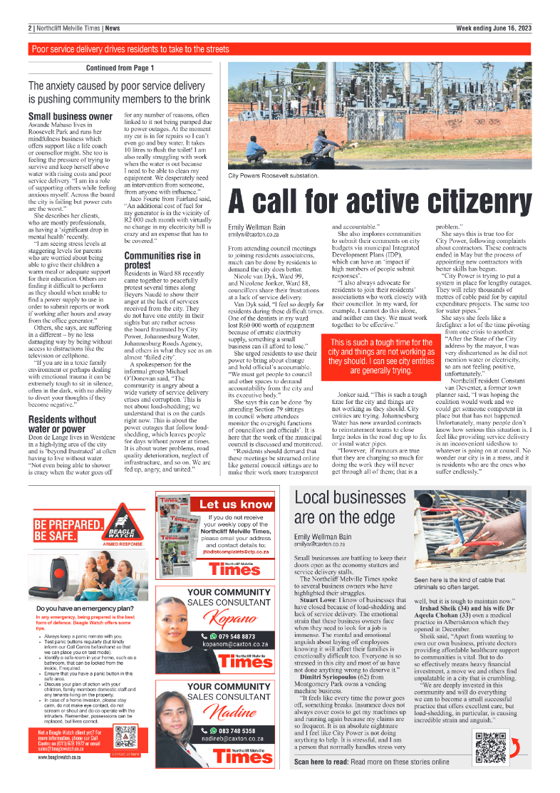 Northcliff Melville Times 16 June 2023 page 2