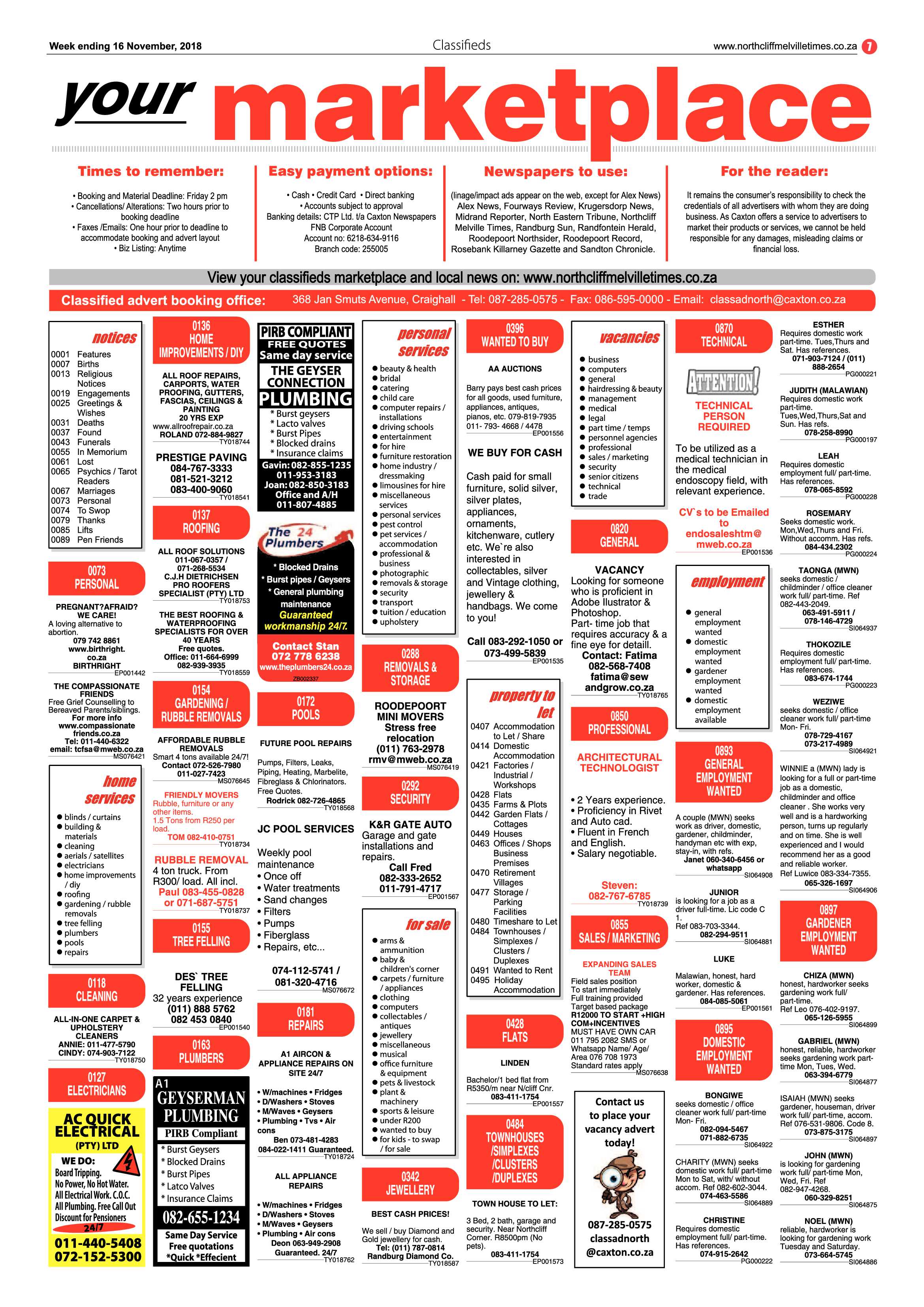 Northcliff Melville Times 16 November 2018 page 7