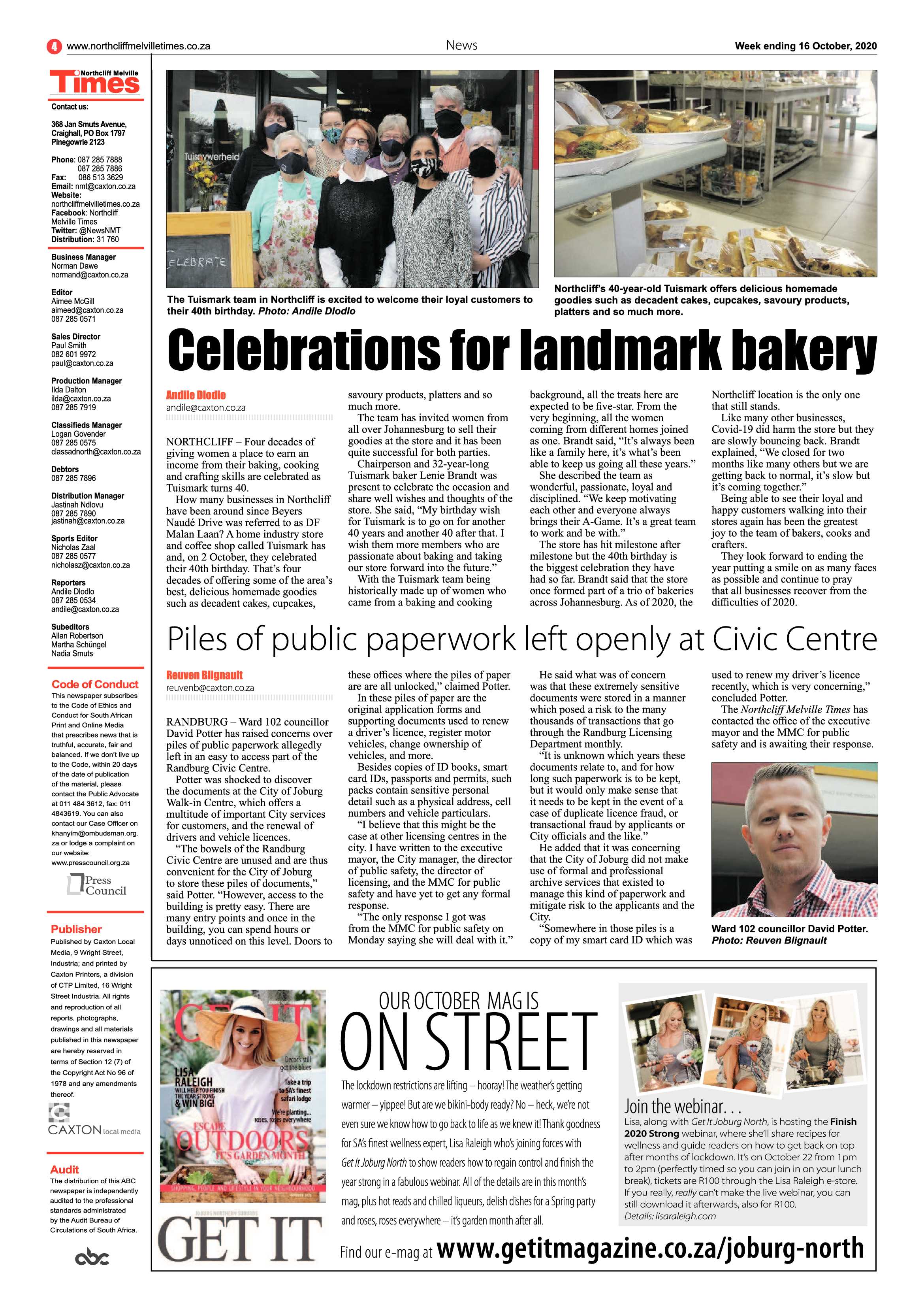 Northcliff Melville Times 16 October 2020 page 4