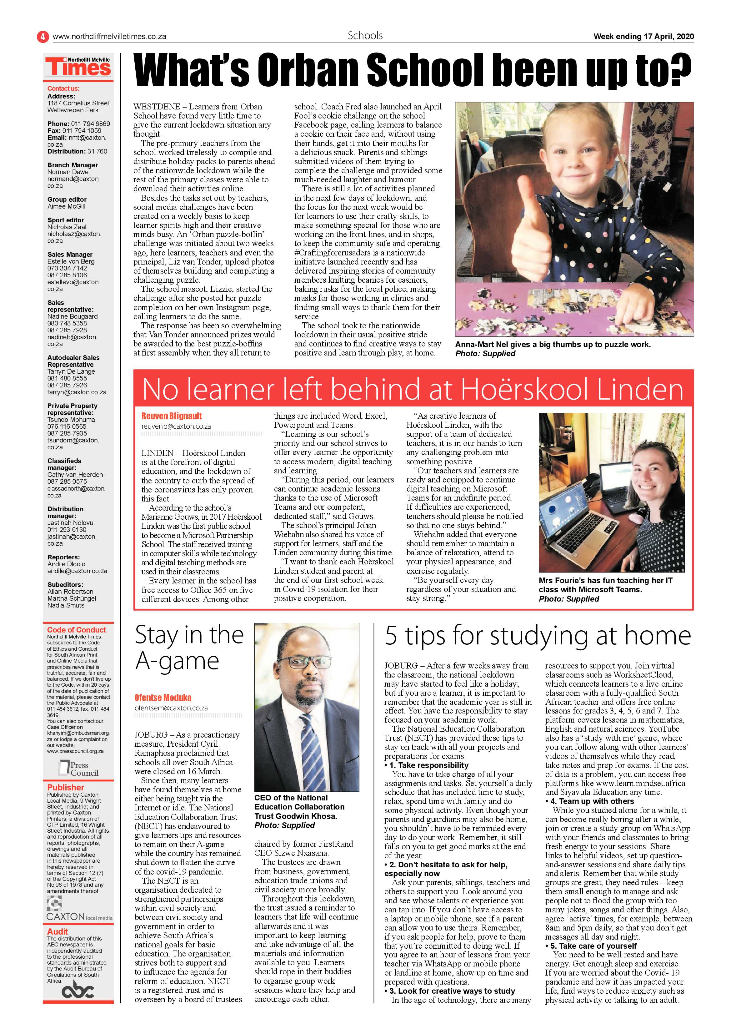 Northcliff Melville Times 17 April 2020 page 4