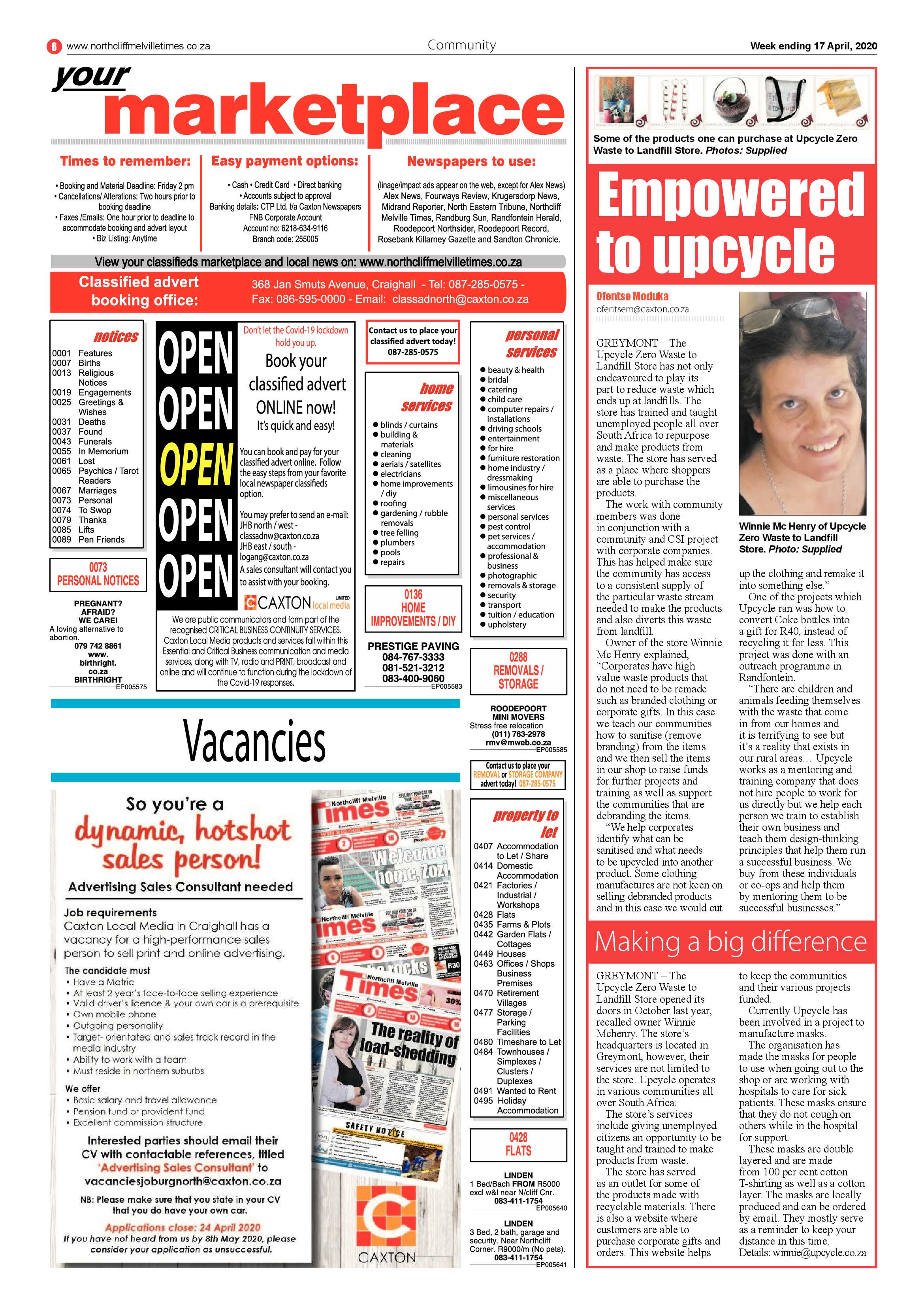 Northcliff Melville Times 17 April 2020 page 6