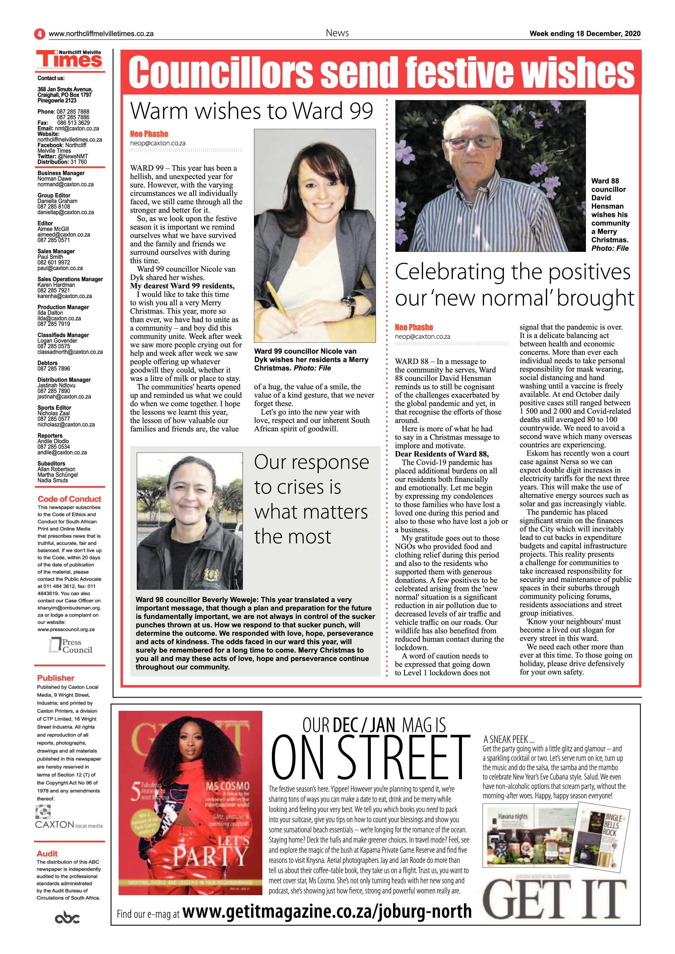 Northcliff Melville Times 18 December 2020 page 4
