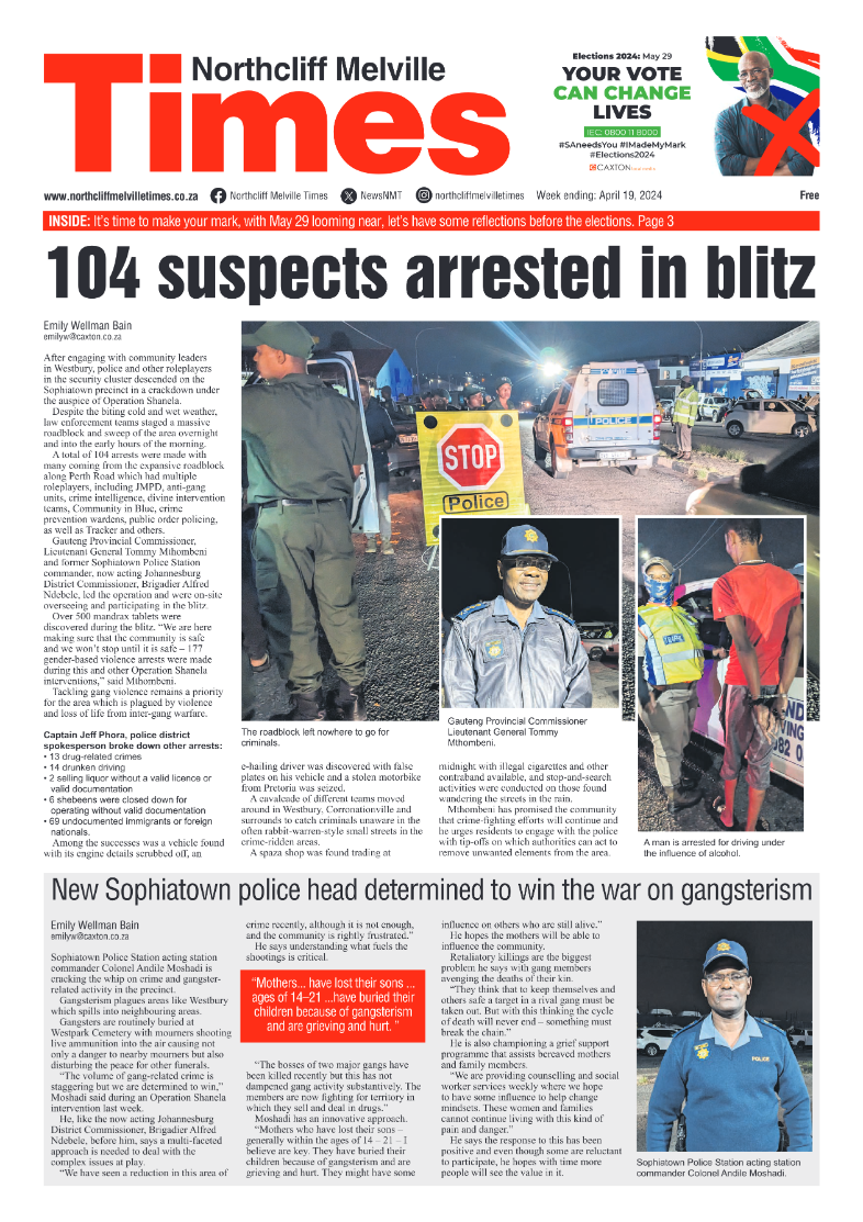 Northcliff Melville Times 19 April 2024 page 1