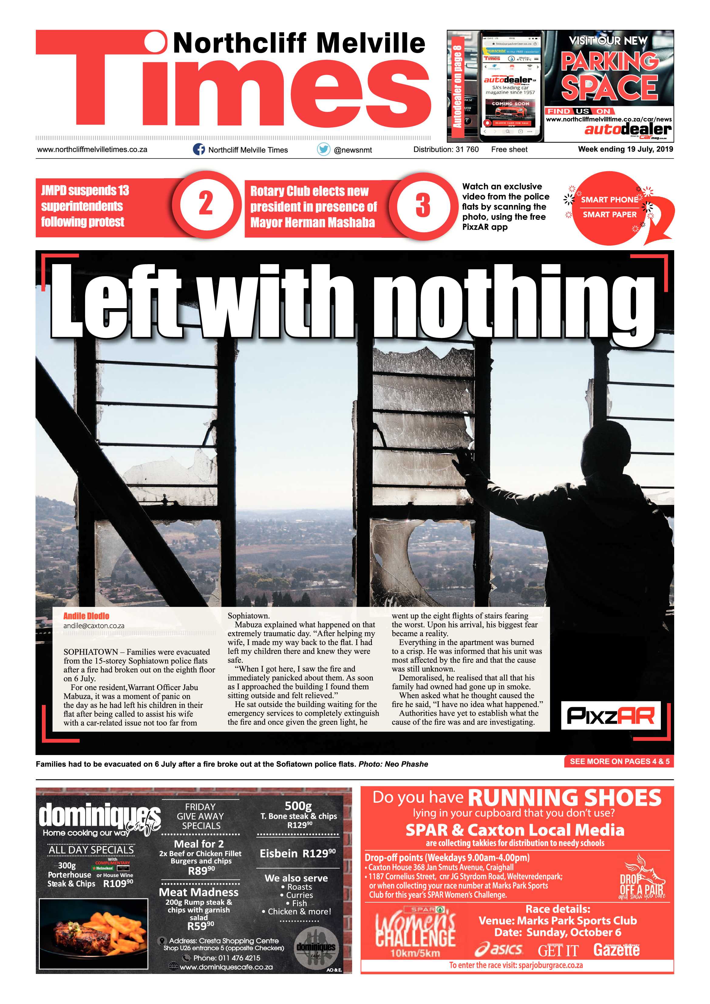 Northcliff Melville Times 19 July, 2019 page 1