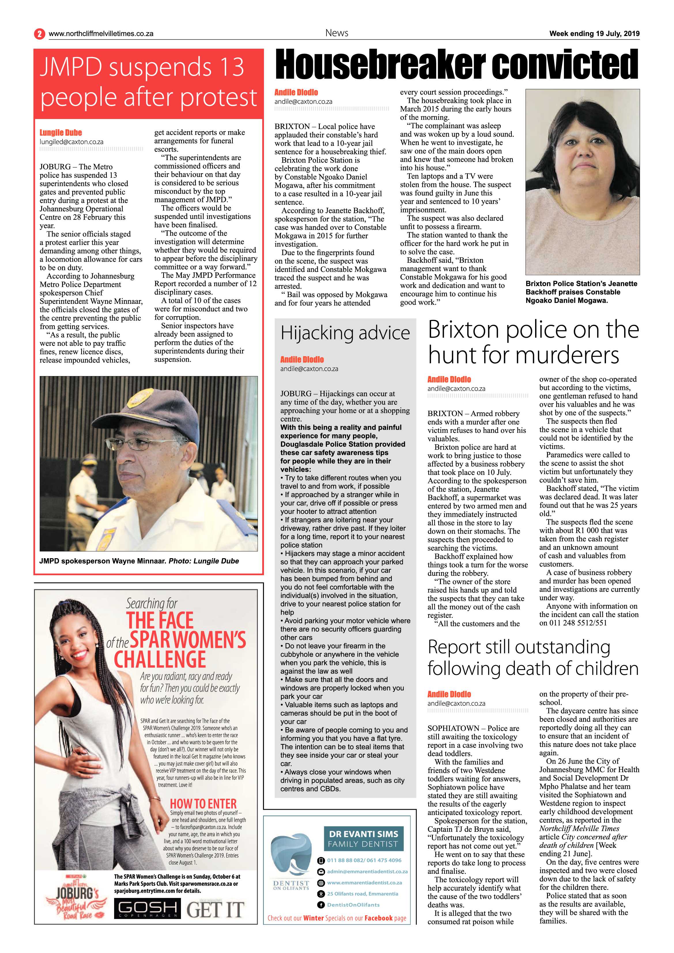 Northcliff Melville Times 19 July, 2019 page 2