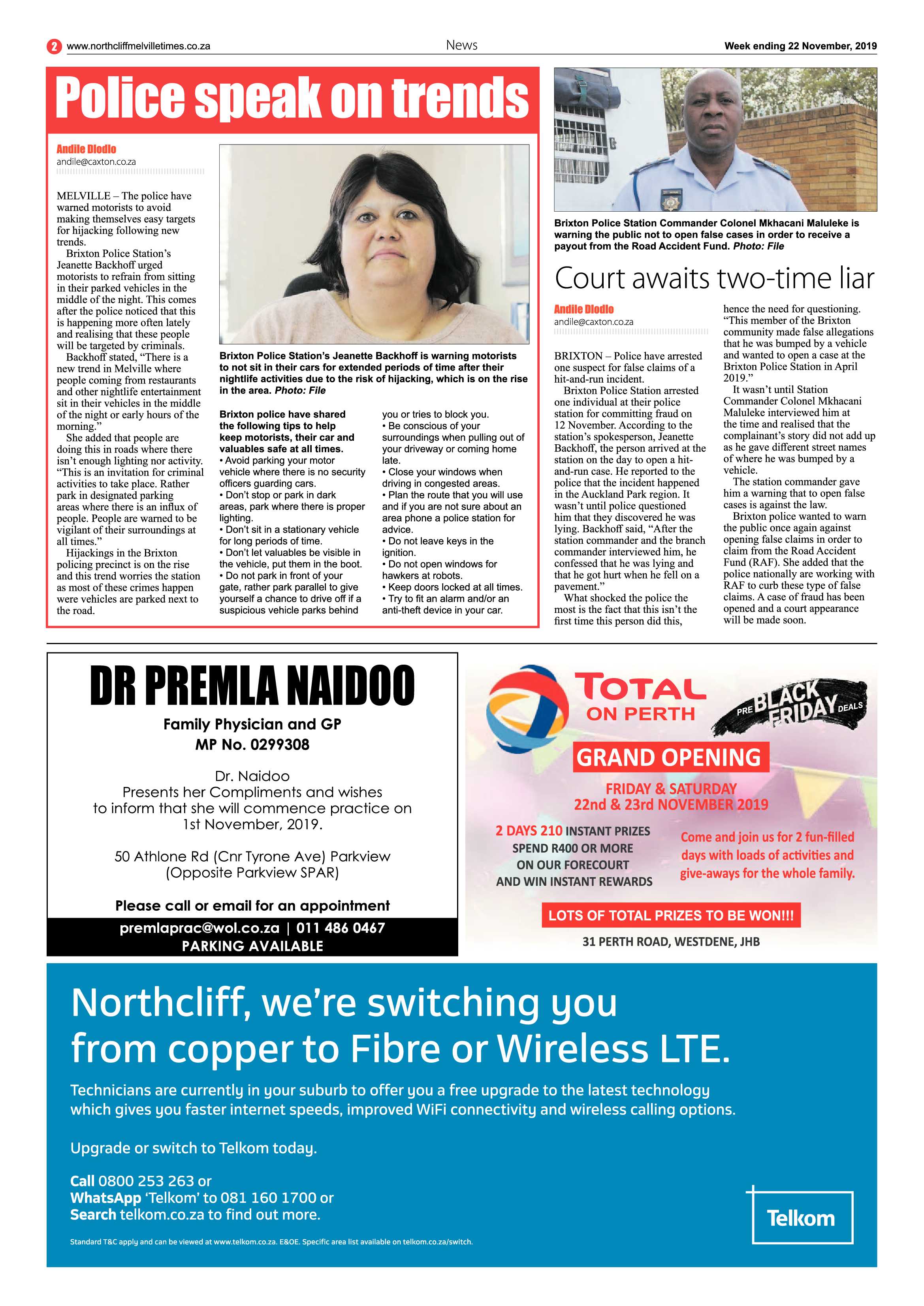 Northcliff Melville Times 19 November, 2019 page 2