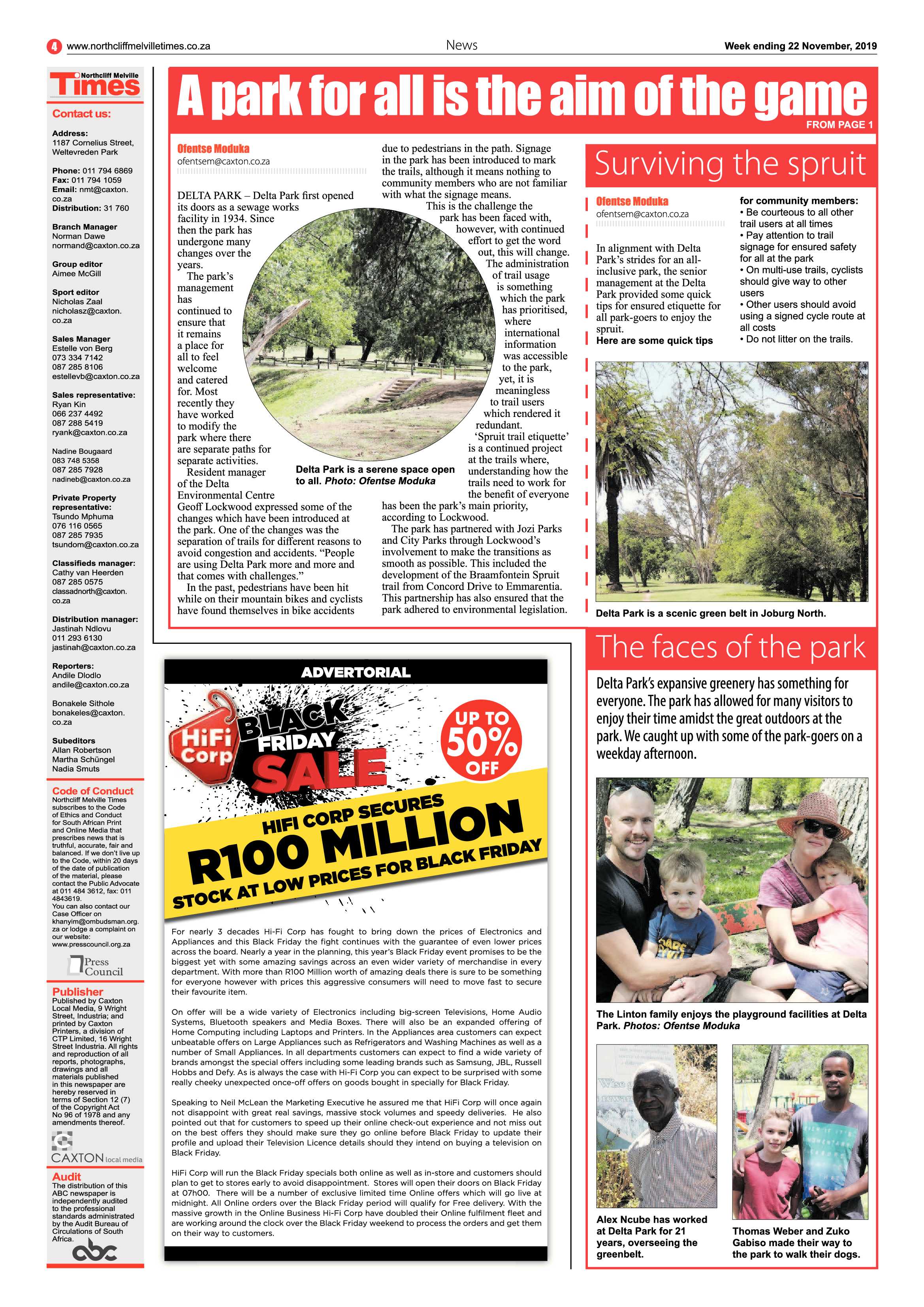 Northcliff Melville Times 19 November, 2019 page 4