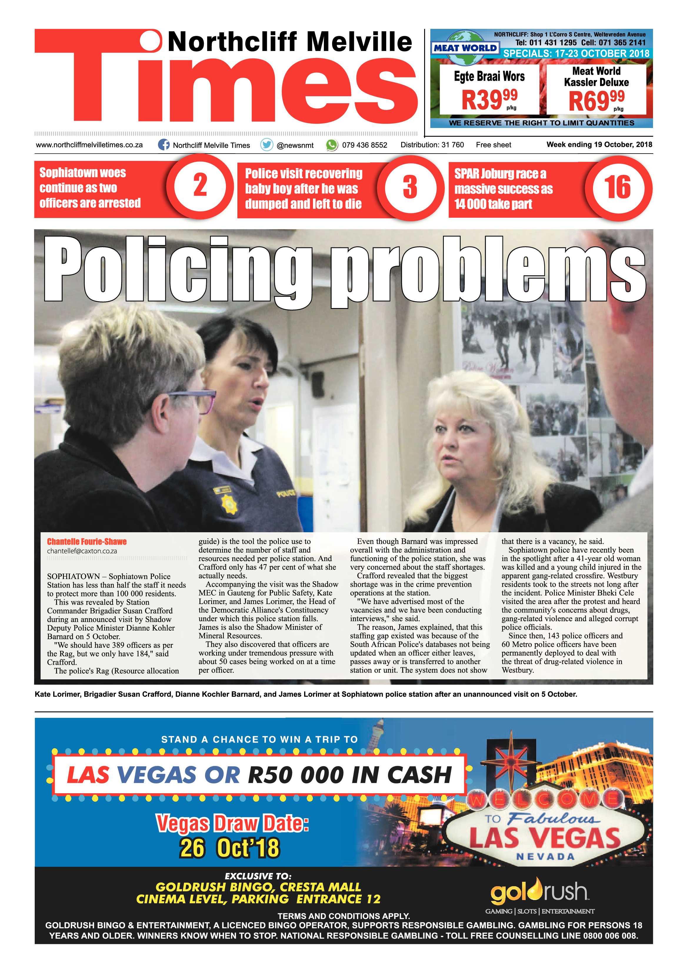 Northcliff Melville Times 19 October 2018 page 1