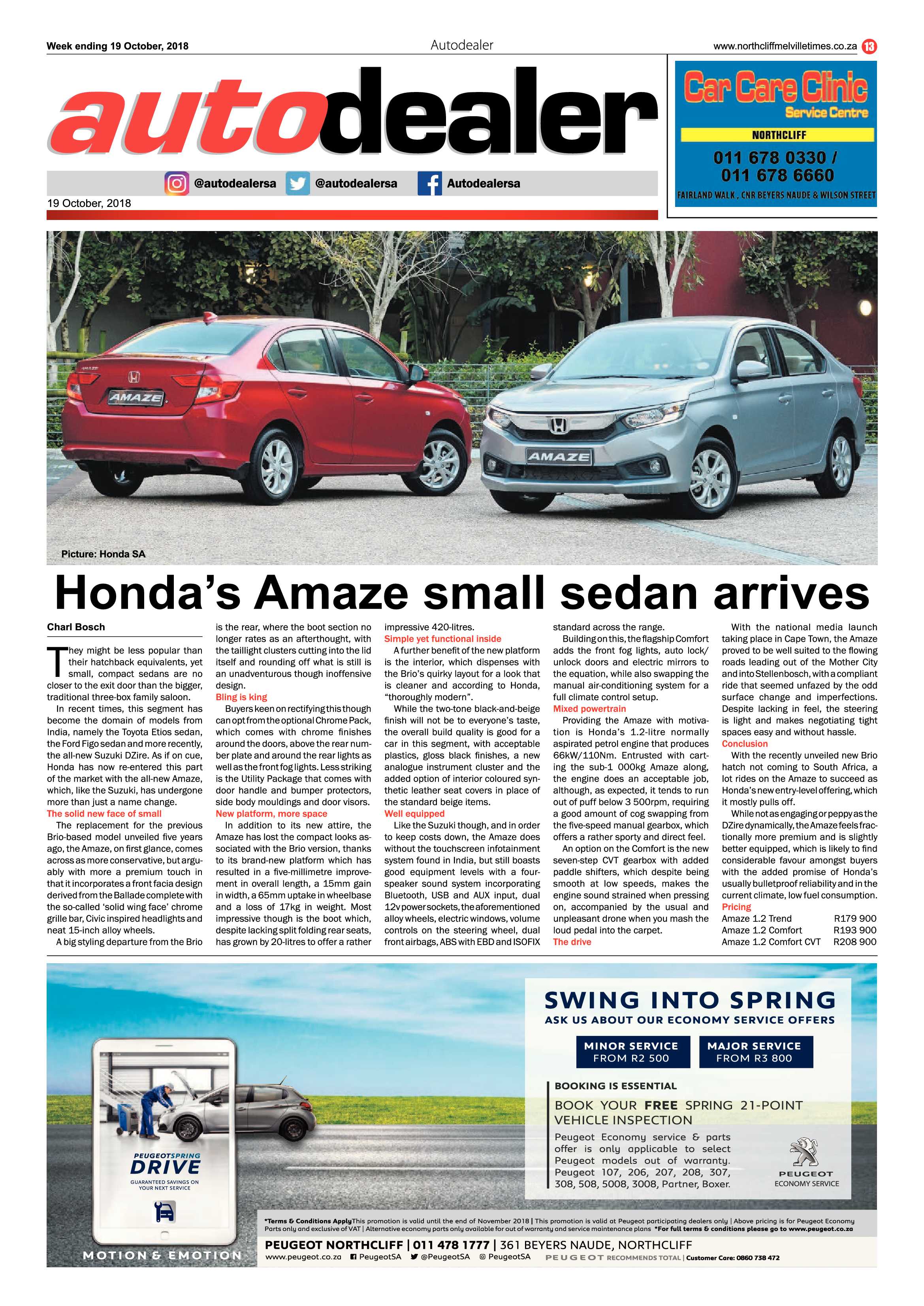 Northcliff Melville Times 19 October 2018 page 13