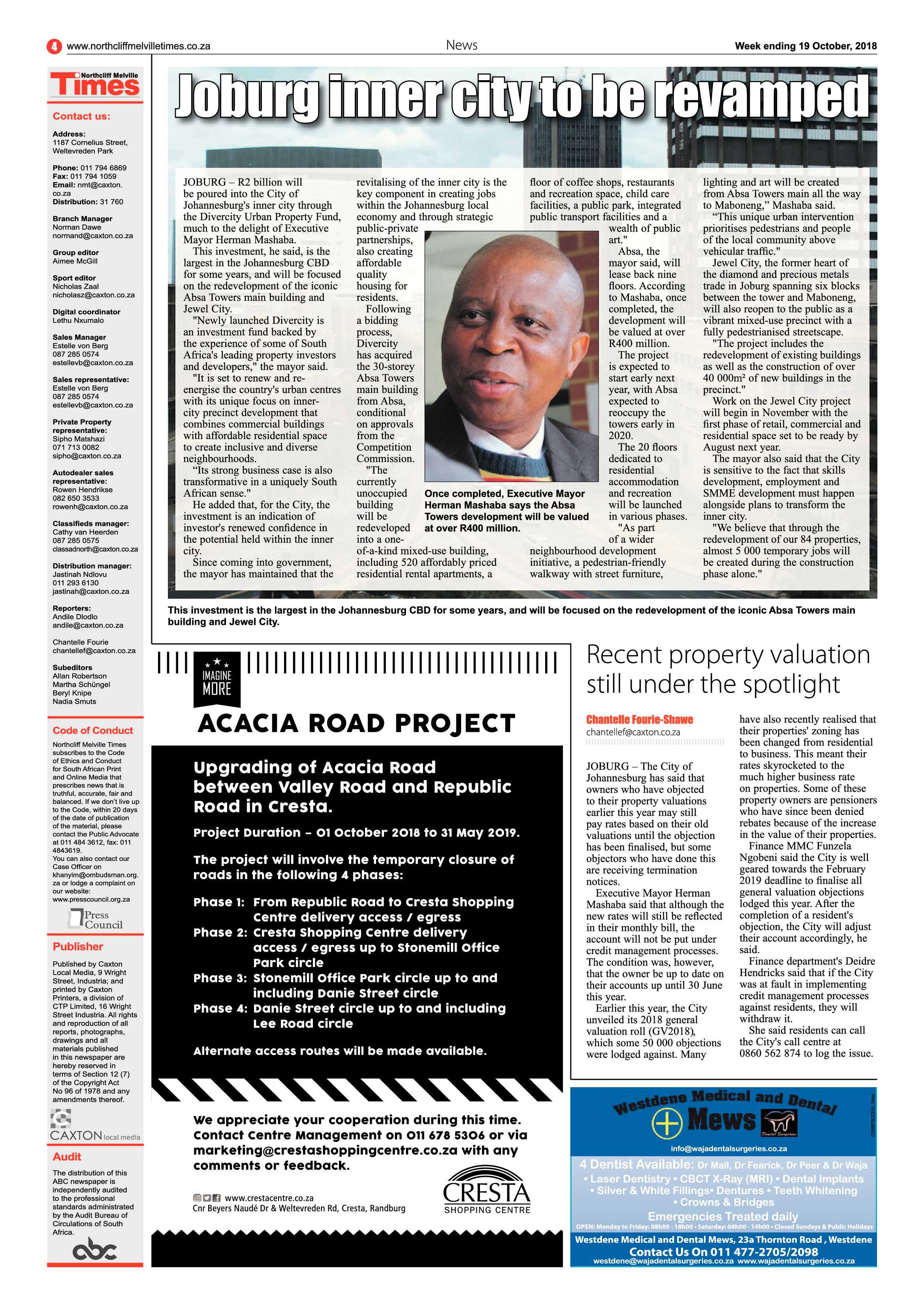 Northcliff Melville Times 19 October 2018 page 4