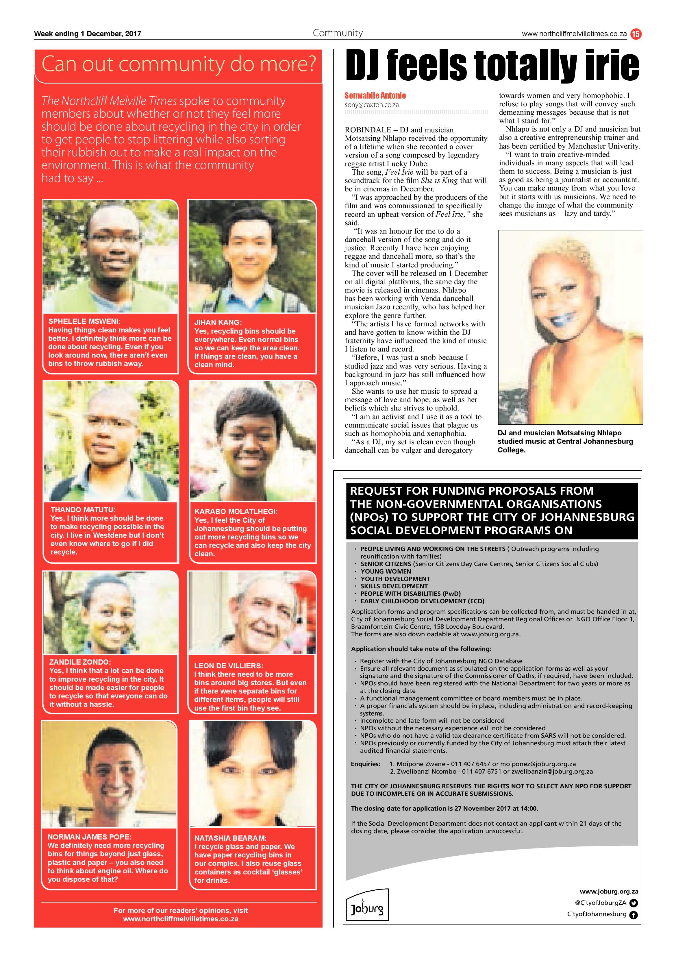Northcliff Melville Times 1 December page 15
