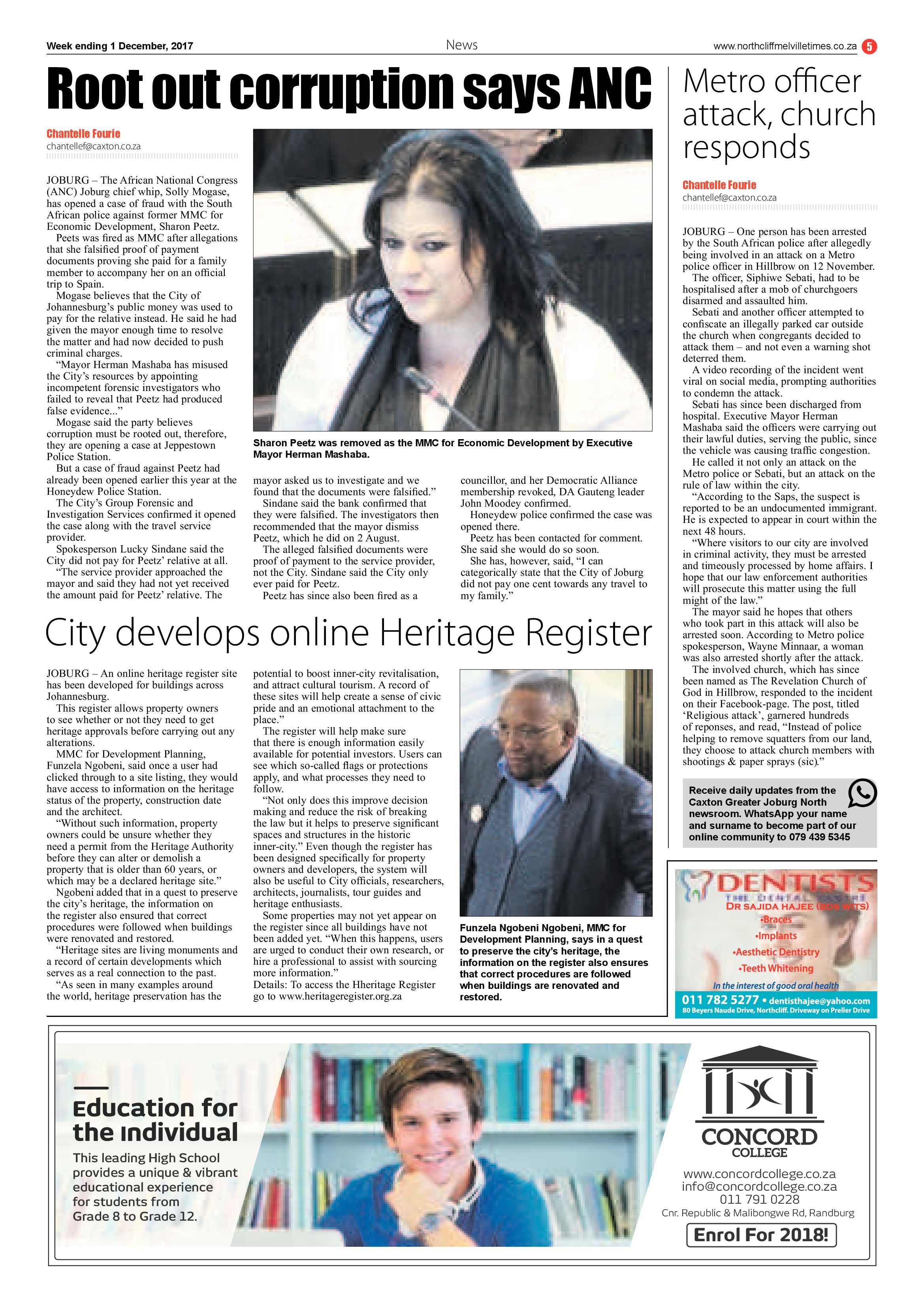 Northcliff Melville Times 1 December page 5