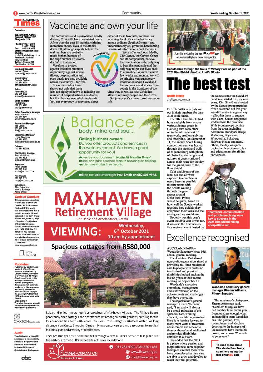 Northcliff Melville Times 1 October 2021 page 4