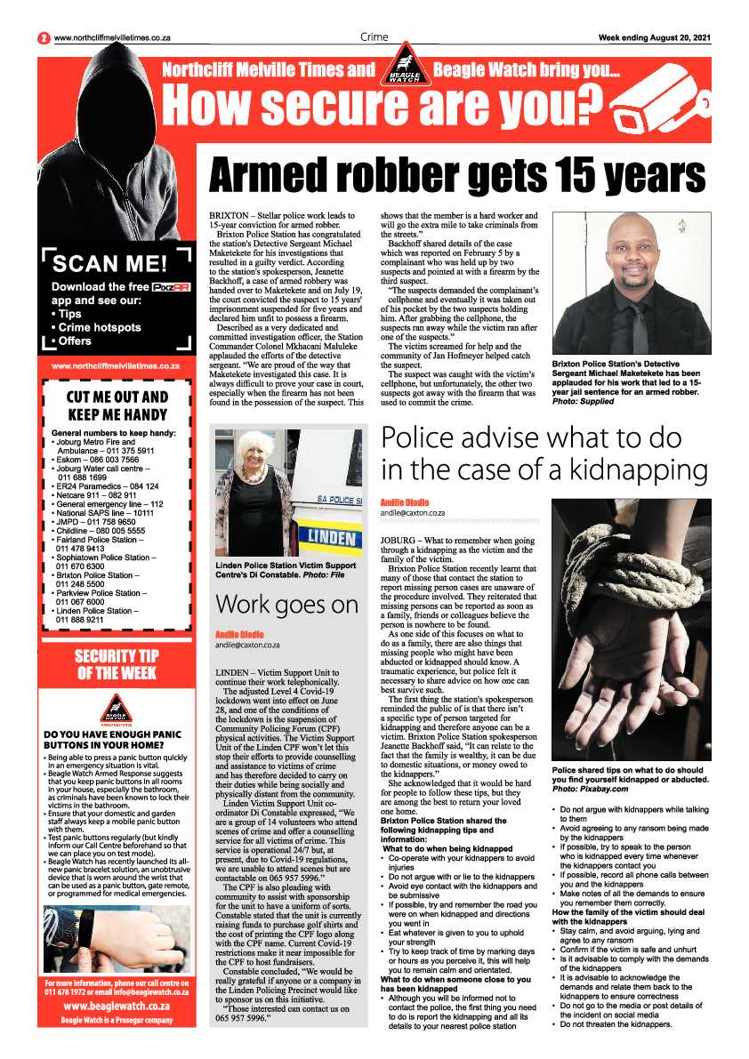 Northcliff Melville Times  20 August 2021 page 2