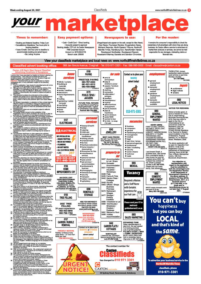 Northcliff Melville Times  20 August 2021 page 7