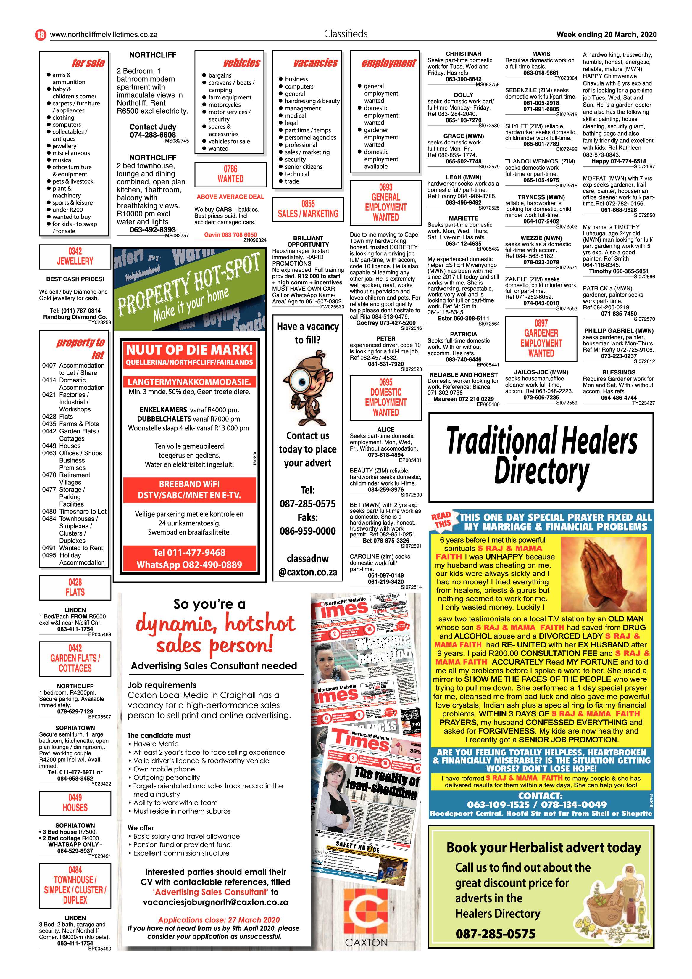 Northcliff Melville Times 20 March 2020 page 18