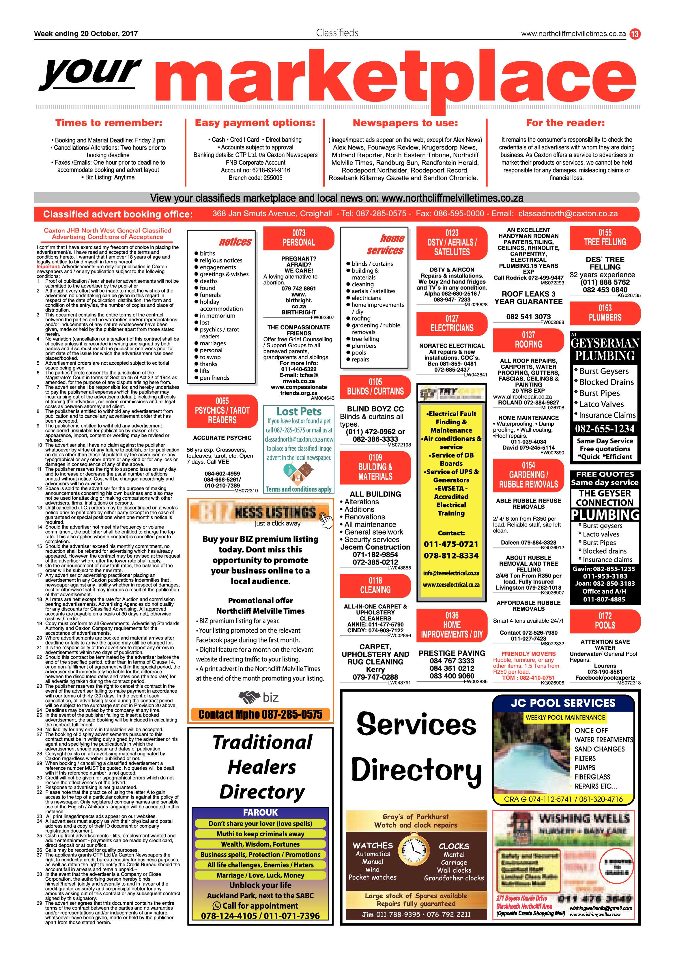 Northcliff Melville Times 20 October 2017 page 13