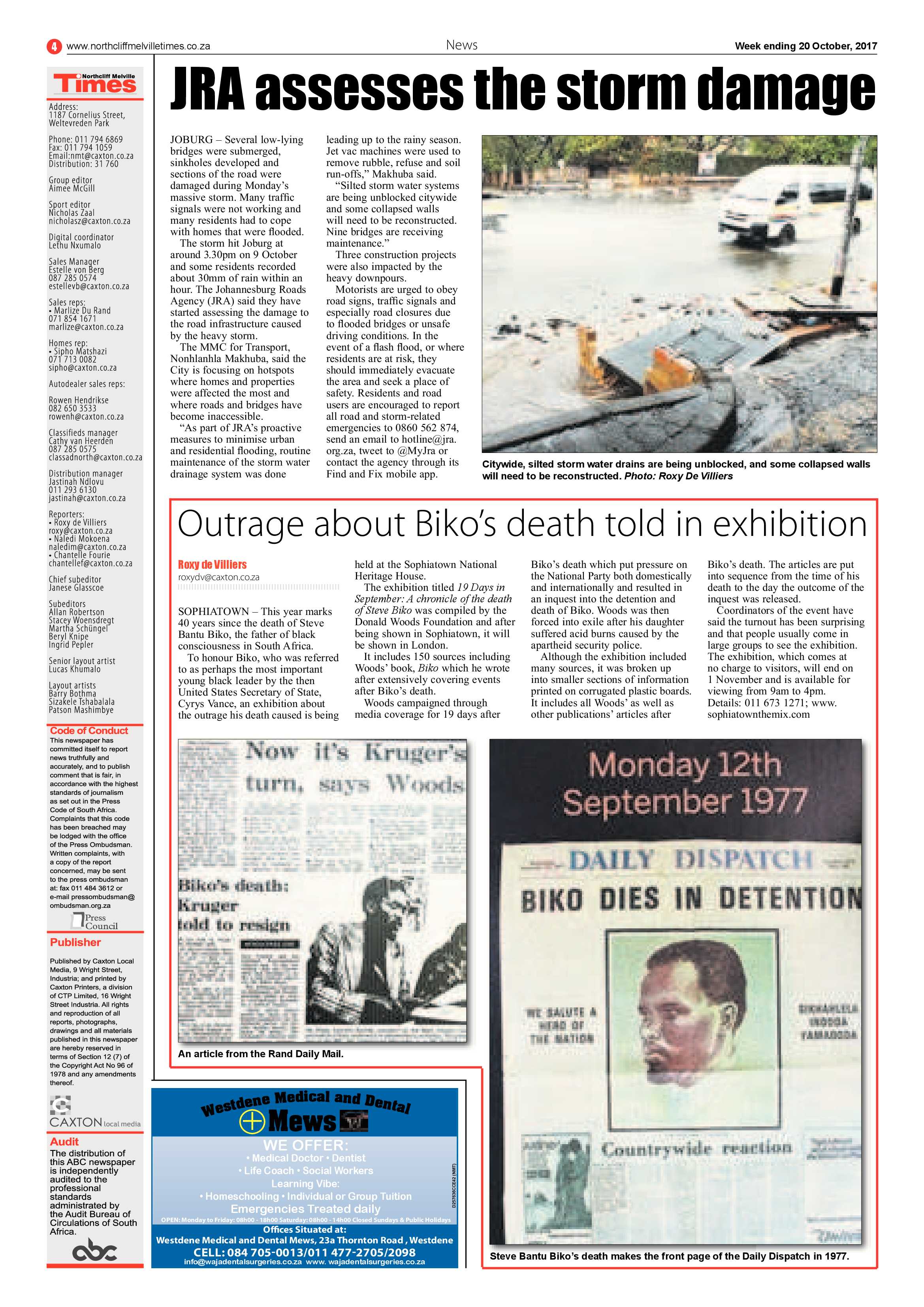 Northcliff Melville Times 20 October 2017 page 4
