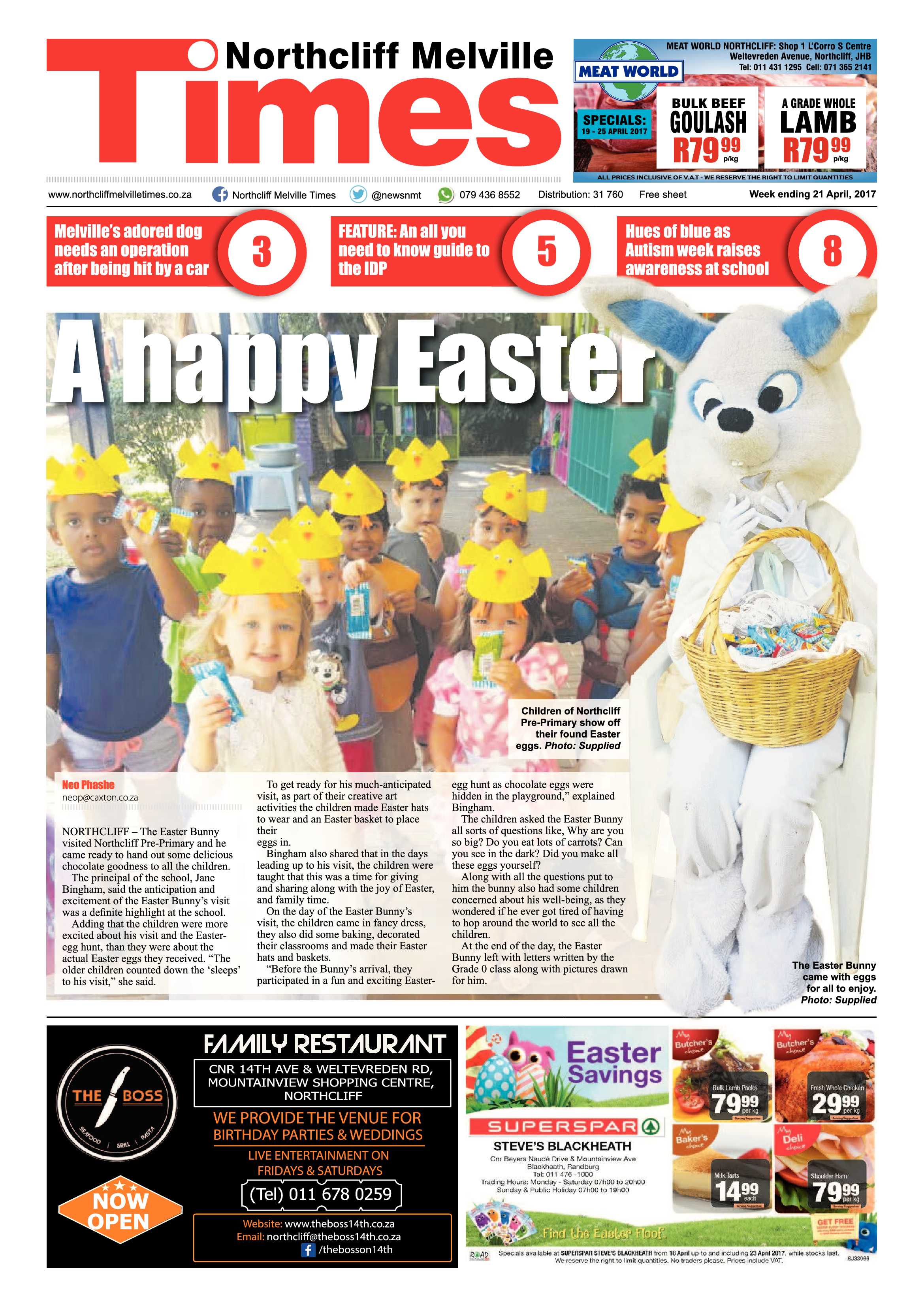 Northcliff Melville Times 21 April 2017 page 1