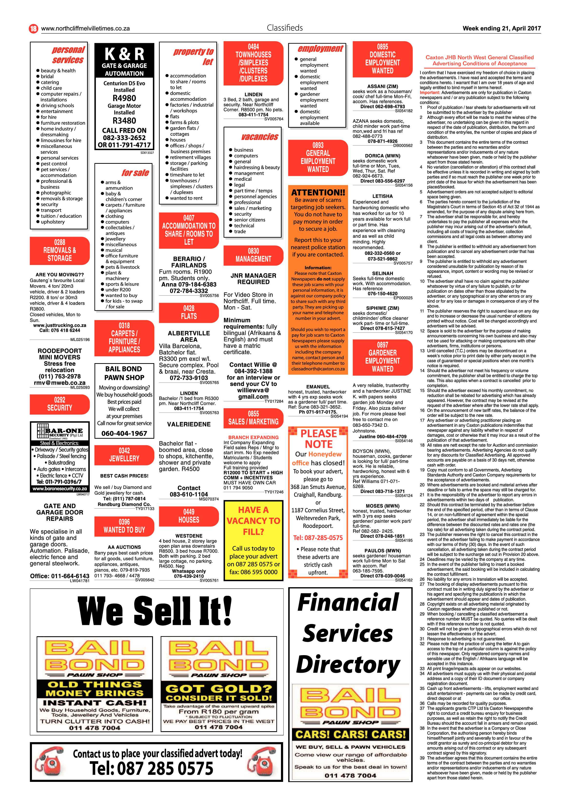 Northcliff Melville Times 21 April 2017 page 18
