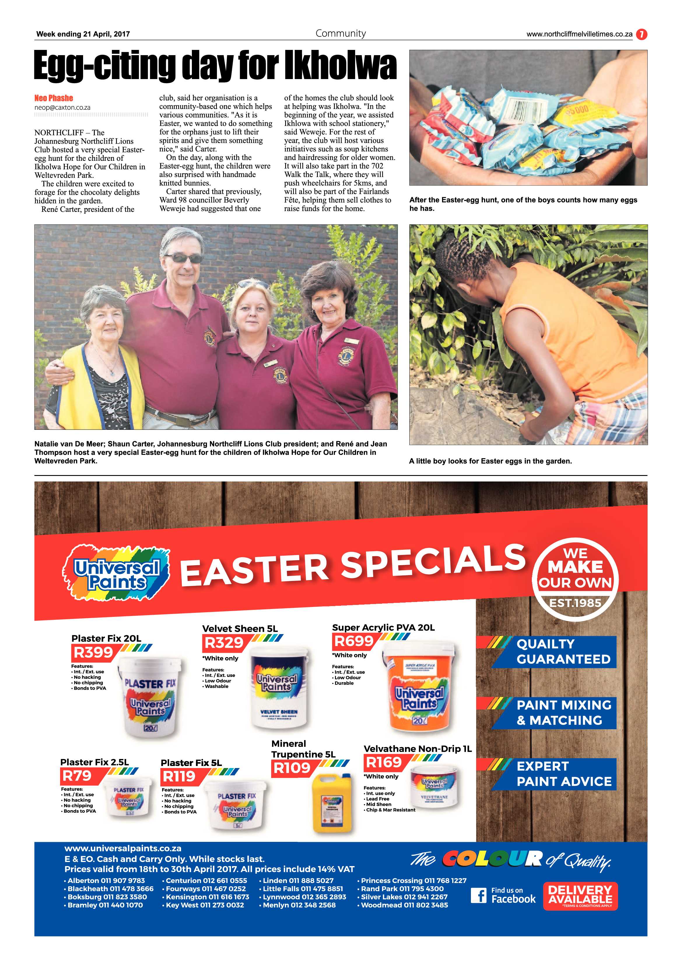 Northcliff Melville Times 21 April 2017 page 7