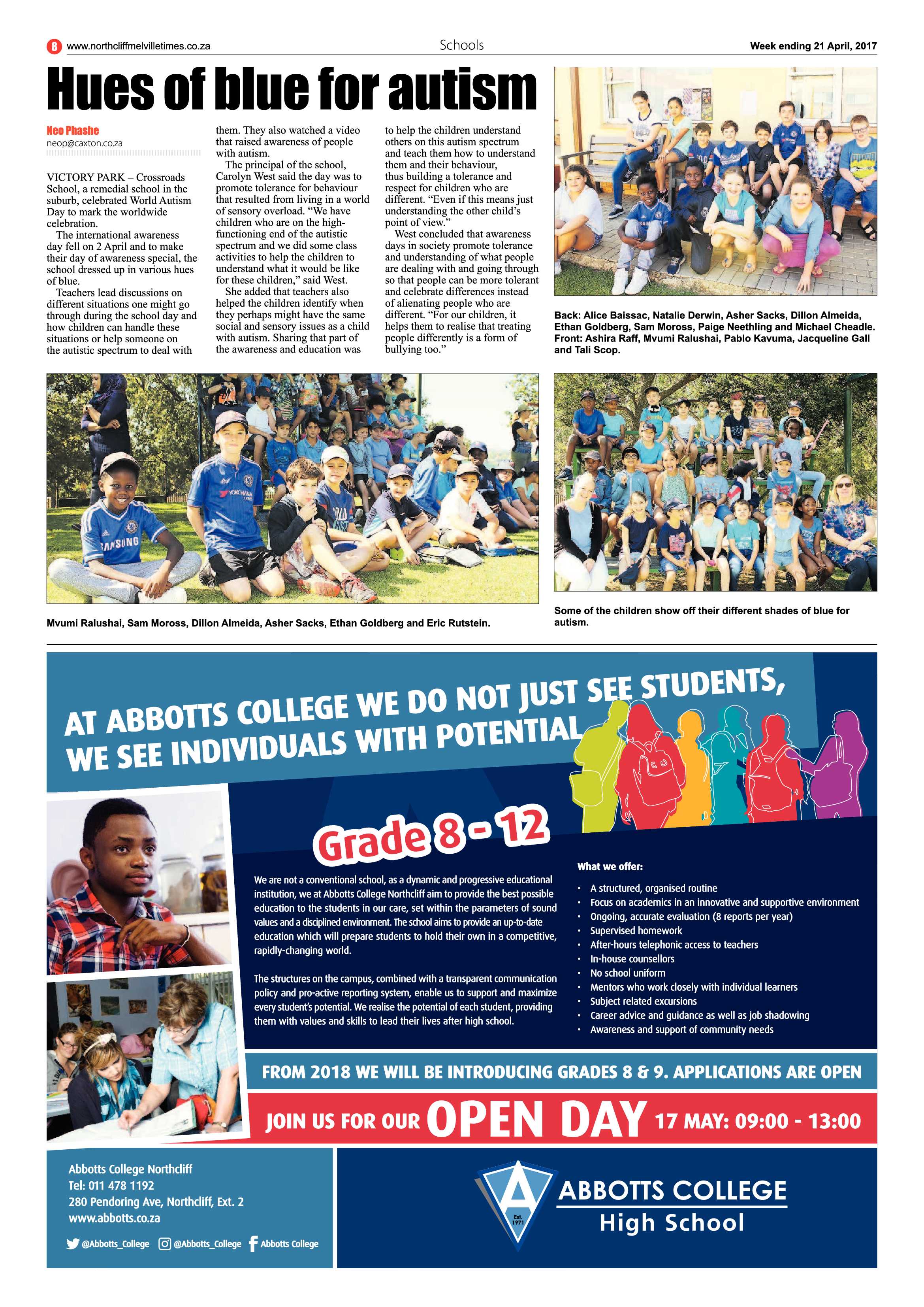 Northcliff Melville Times 21 April 2017 page 8