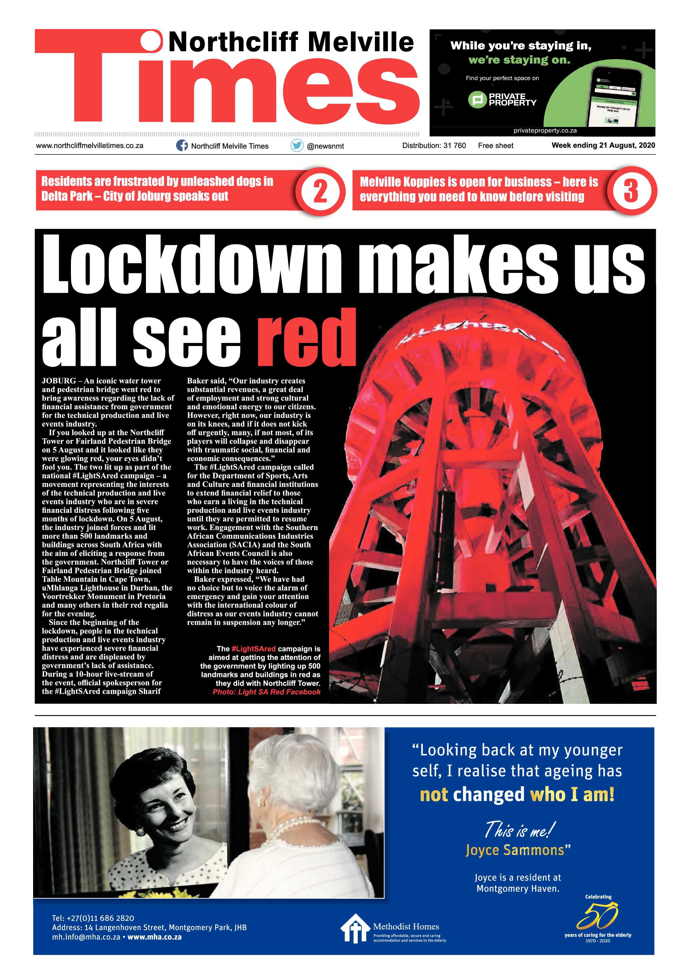 Northcliff Melville Times 21 August 2020 page 1