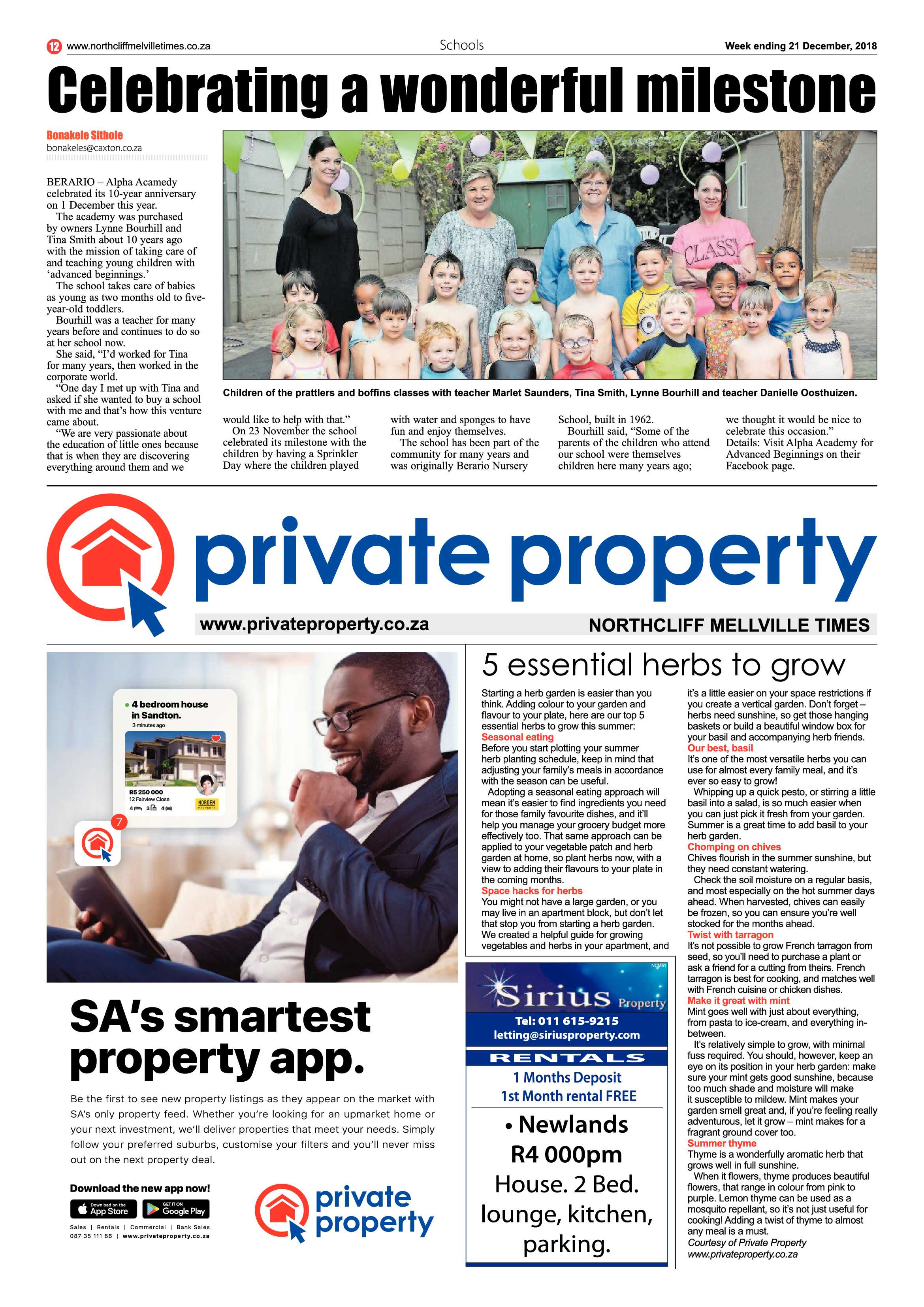 Northcliff Melville Times 21 December 2018 page 12