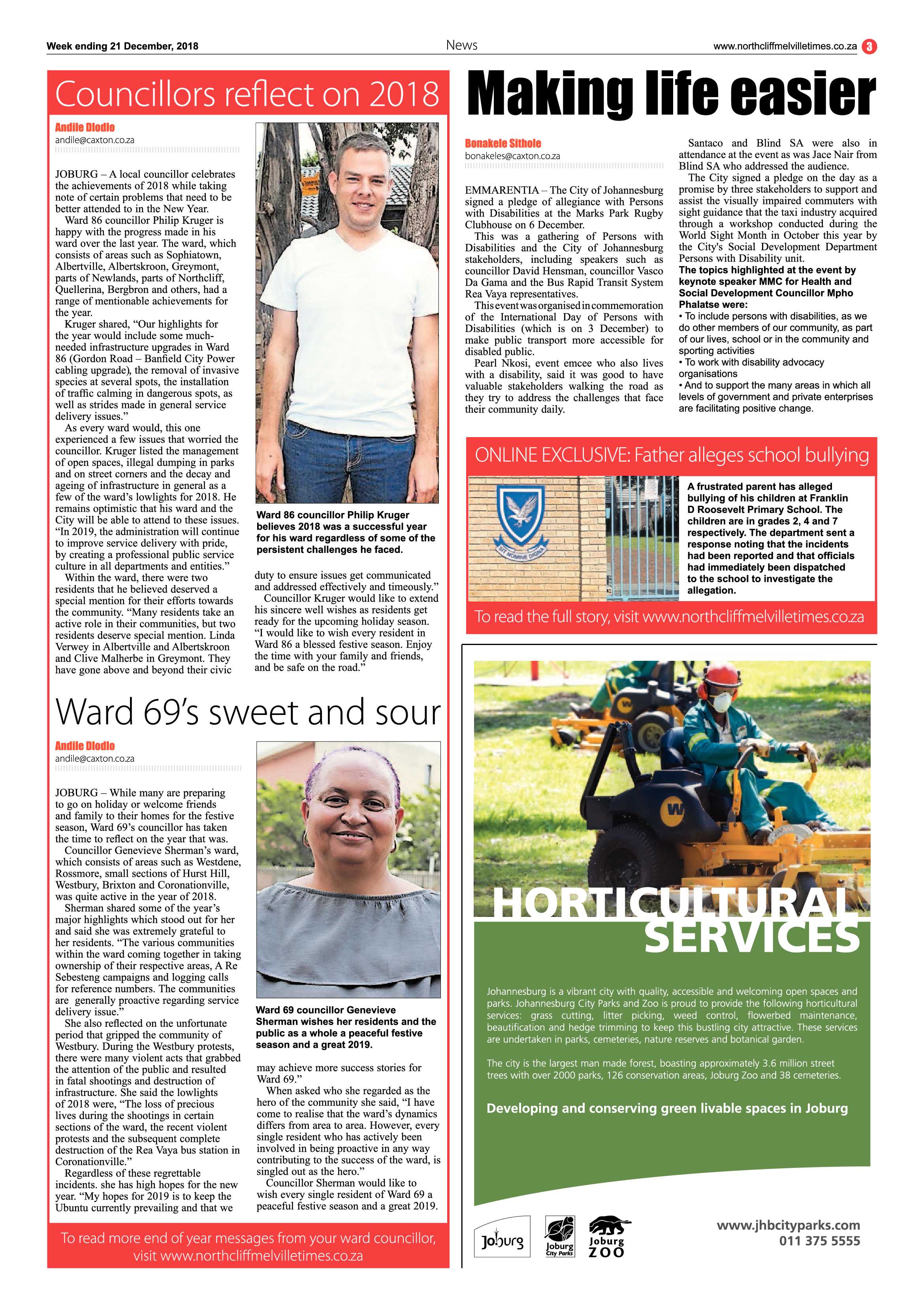 Northcliff Melville Times 21 December 2018 page 3