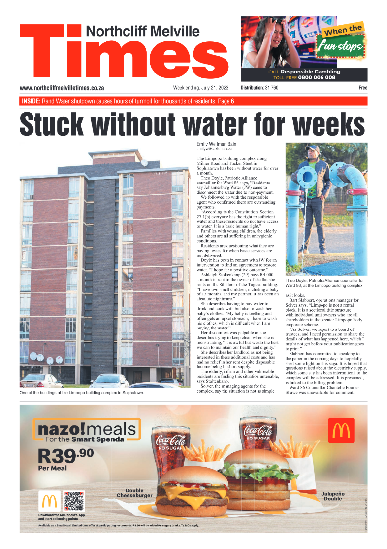 Northcliff Melville Times 21 July 2023 page 1
