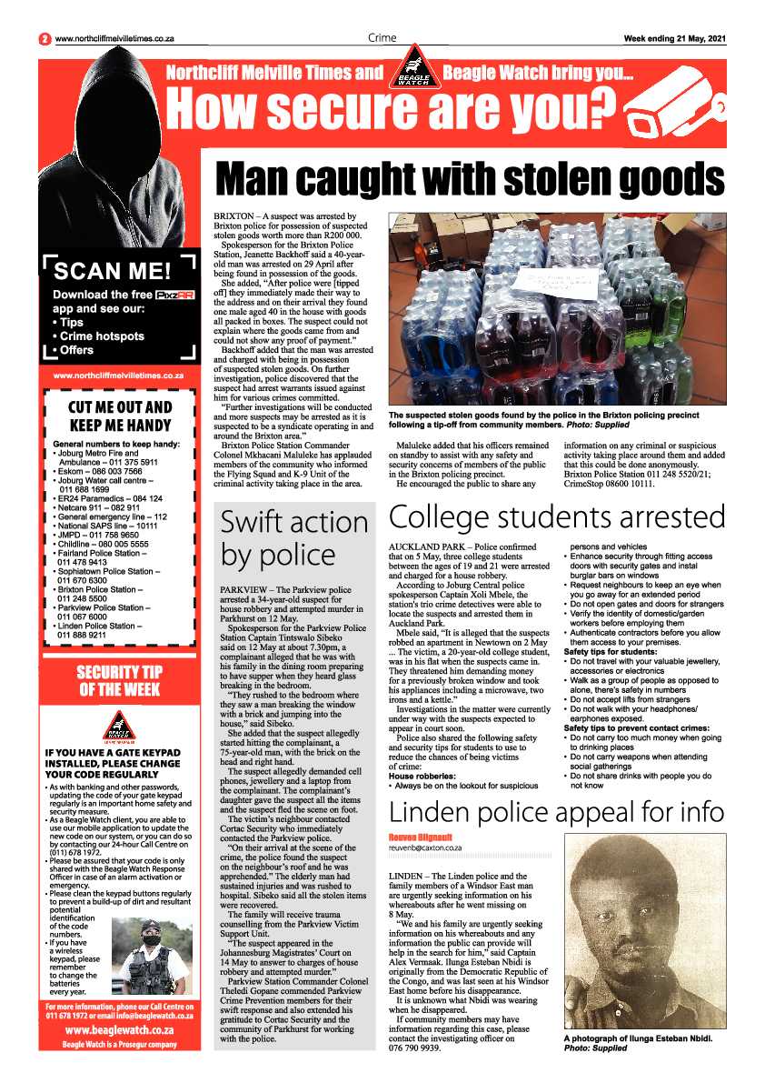 Northcliff Melville Times 21 May 2021 page 2