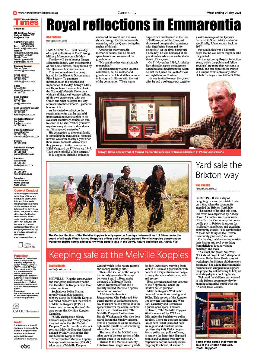 Northcliff Melville Times 21 May 2021 page 4