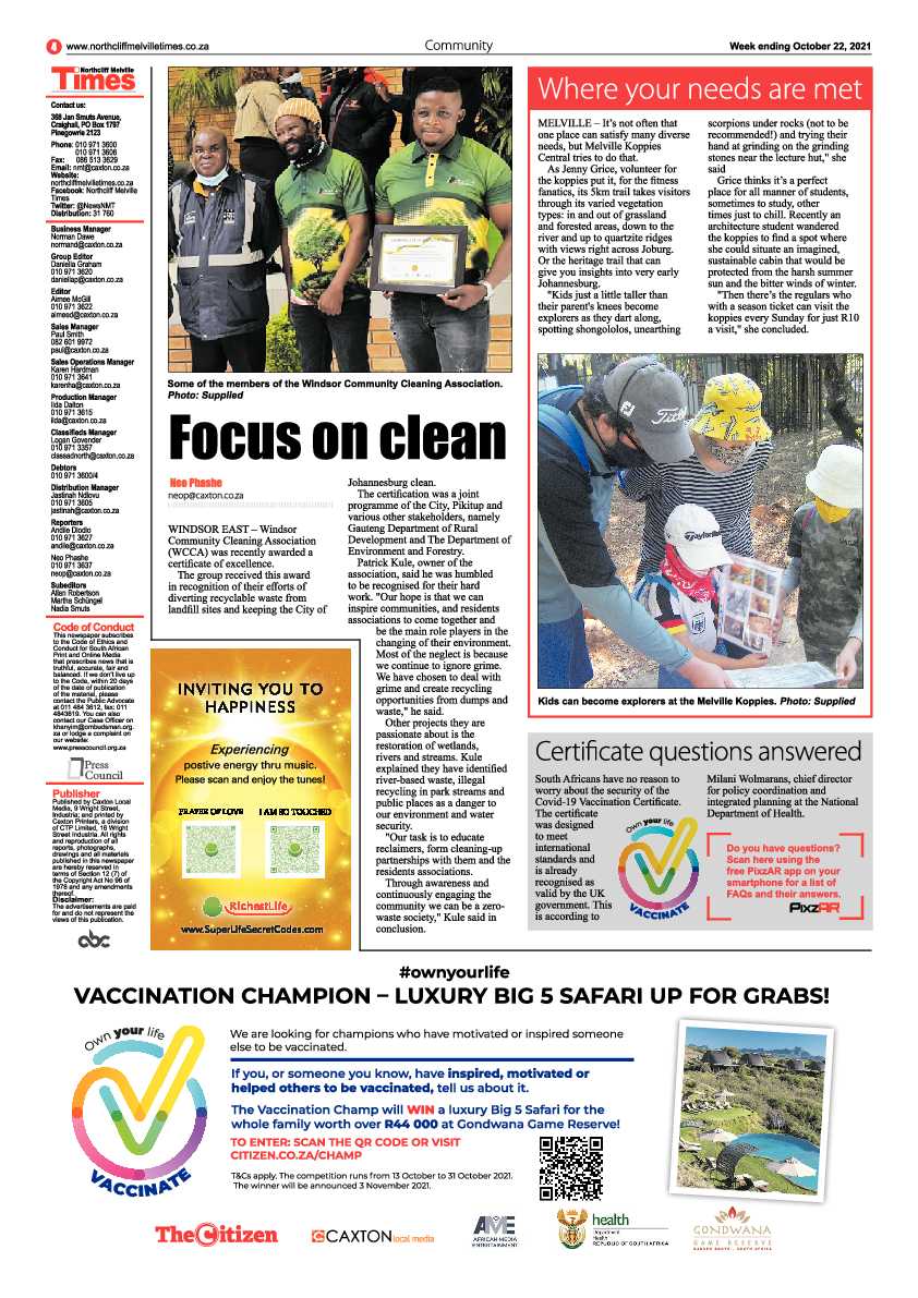 Northcliff Melville Times 22 October 2021 page 4