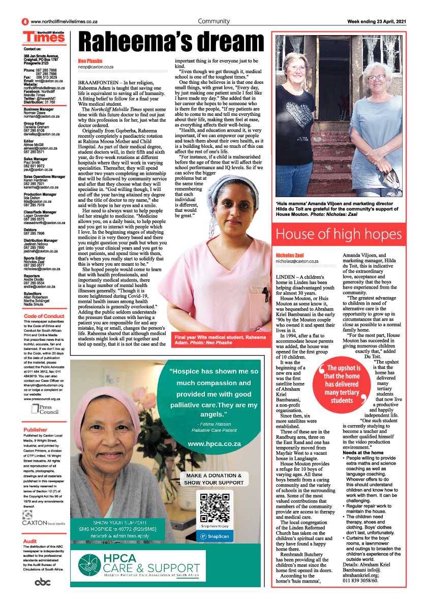 Northcliff Melville Times 23 April 2021 page 4