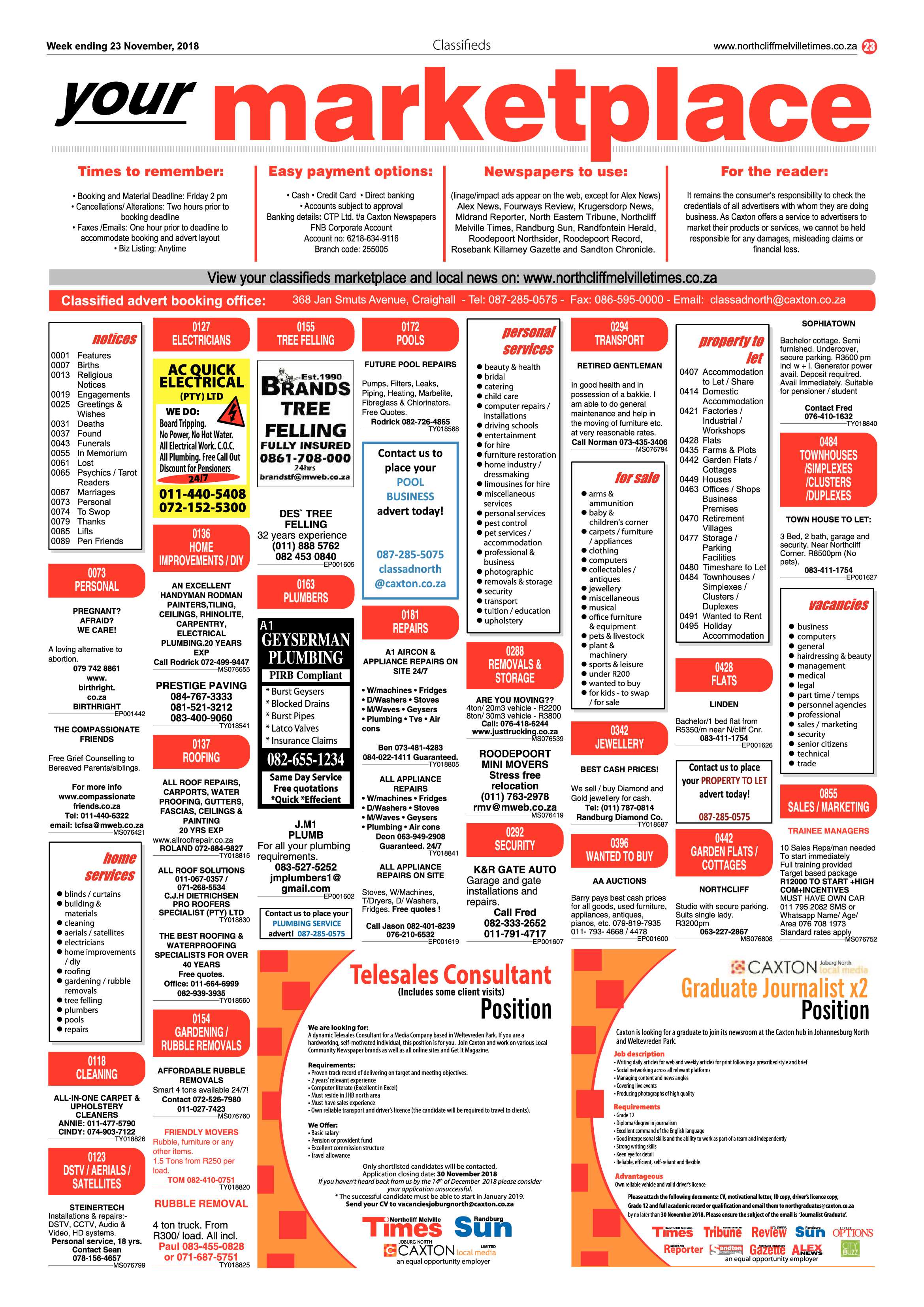 Northcliff Melville Times 23 November 2018 page 23