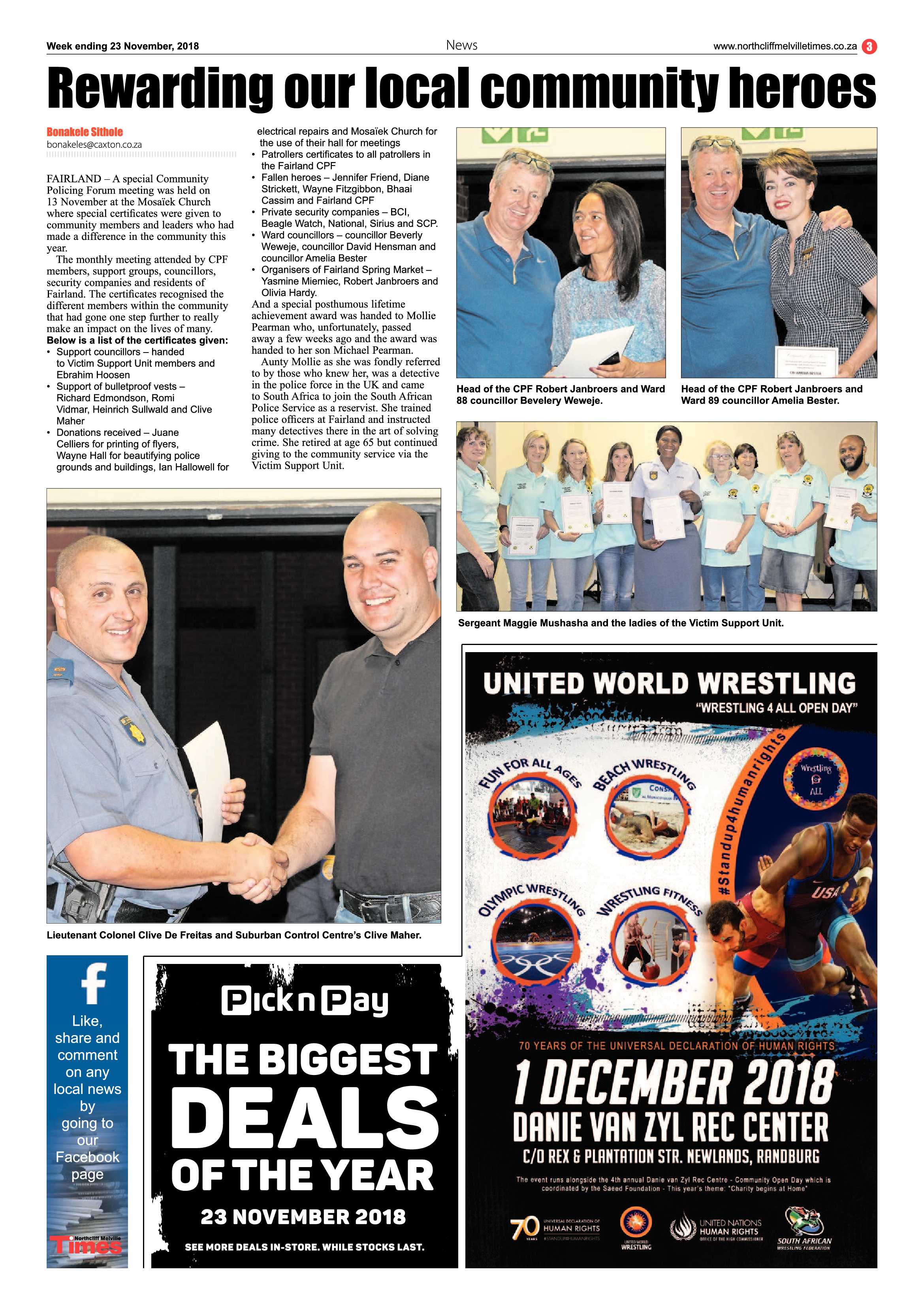 Northcliff Melville Times 23 November 2018 page 3