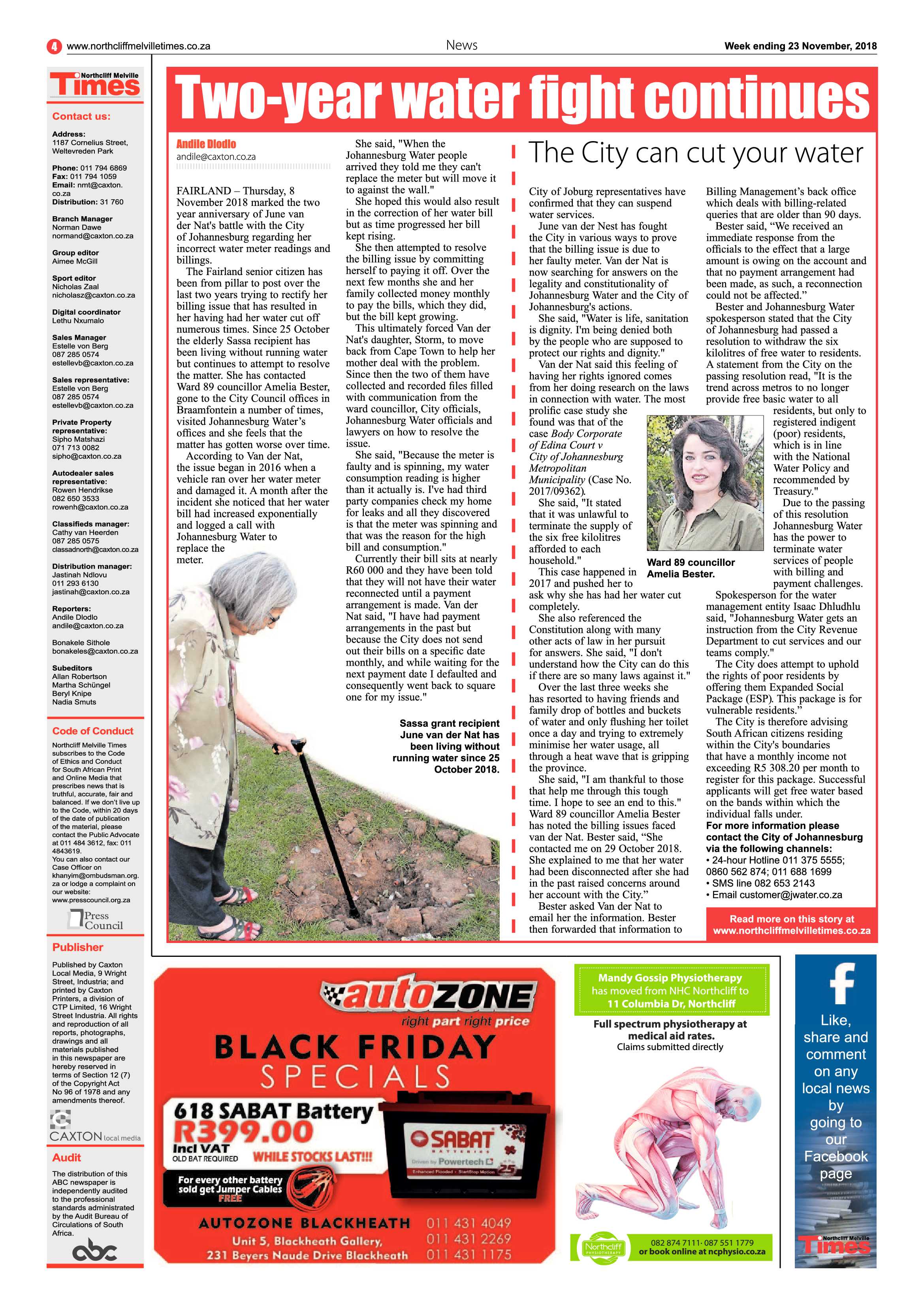 Northcliff Melville Times 23 November 2018 page 4