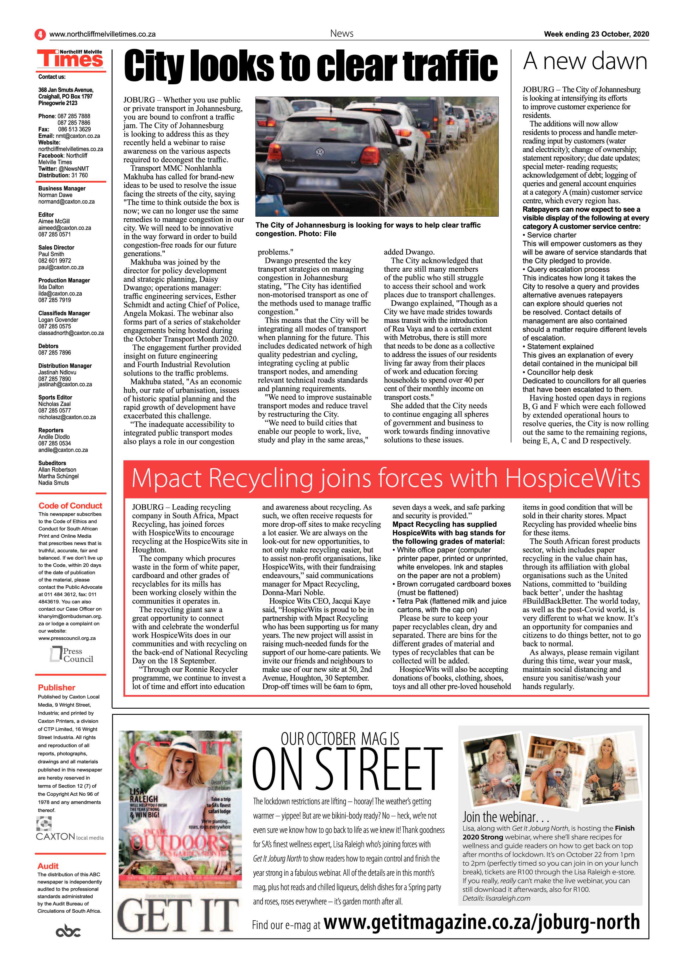 Northcliff Melville Times 23 October 2020 page 4