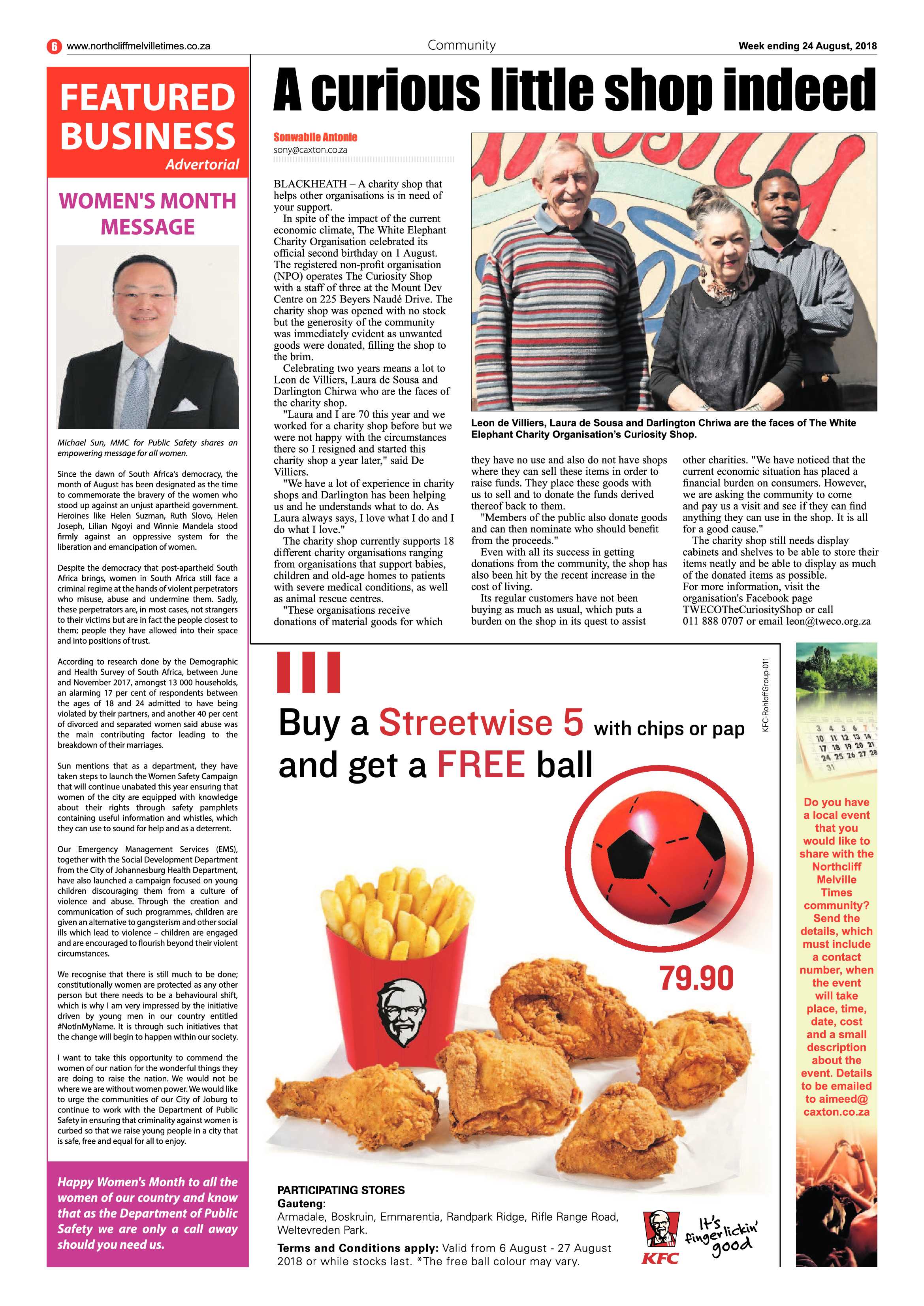 Northcliff Melville Times 24 August 2018 page 6