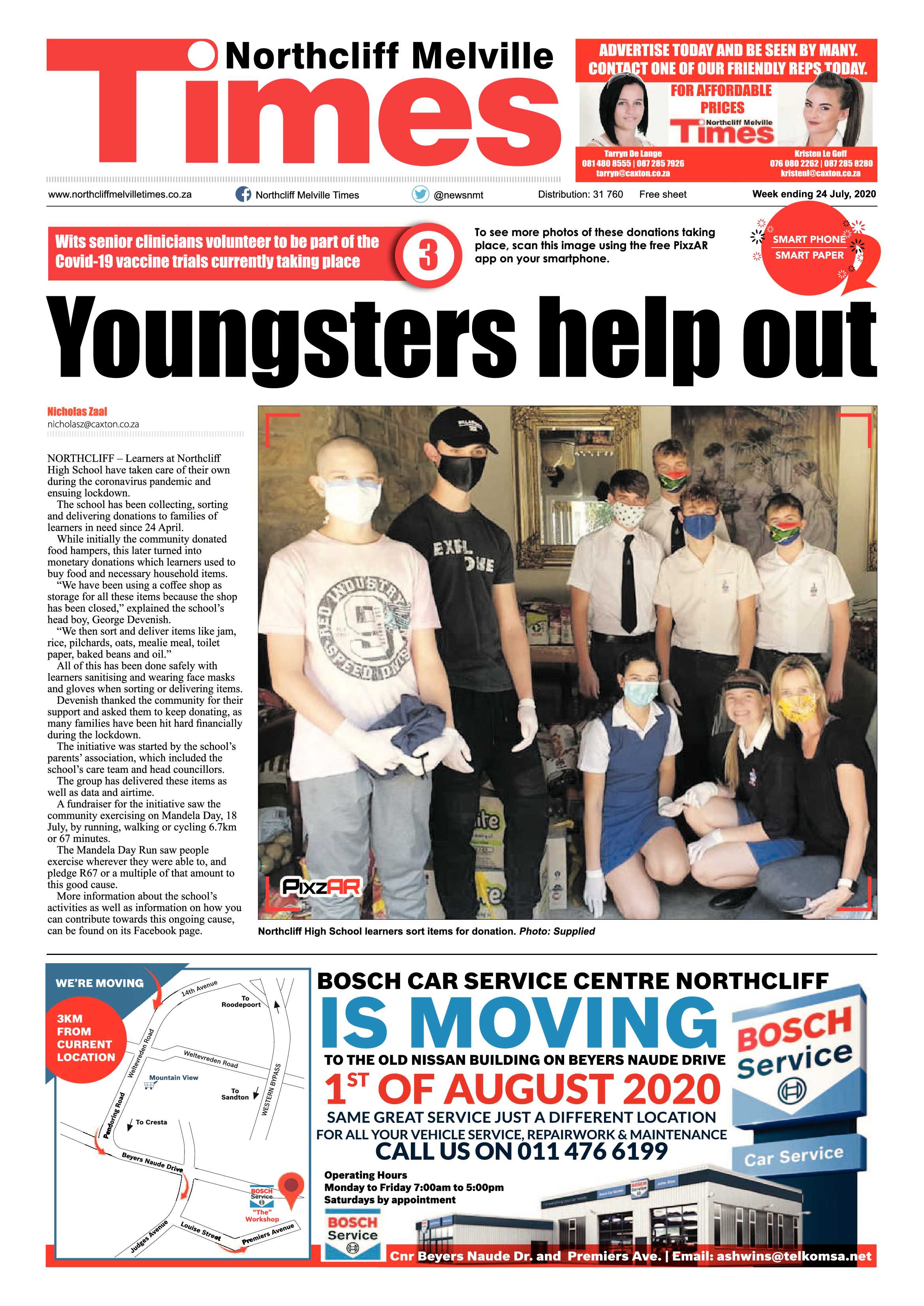 Northcliff Melville Times 24 July 2020 page 1
