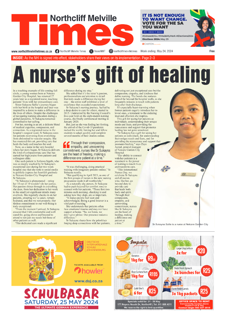 Northcliff Melville Times 24 May 2024 page 1