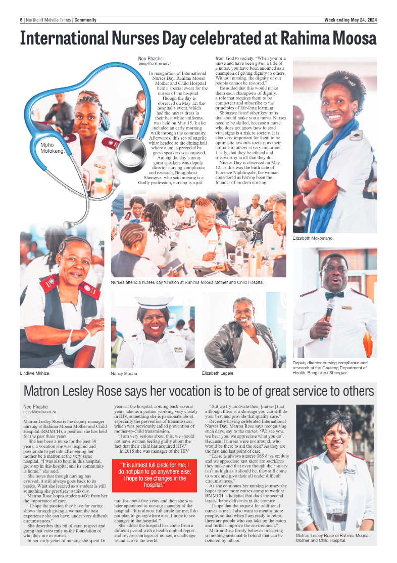 Northcliff Melville Times 24 May 2024 page 6