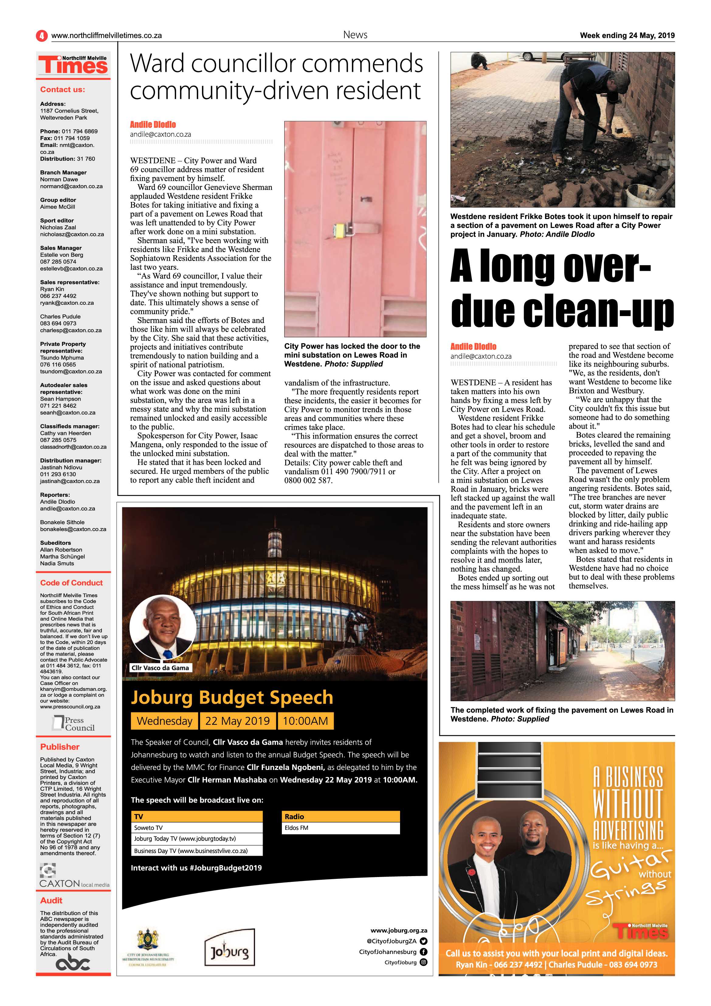 Northcliff Melville Times 24 May, 2019 page 4